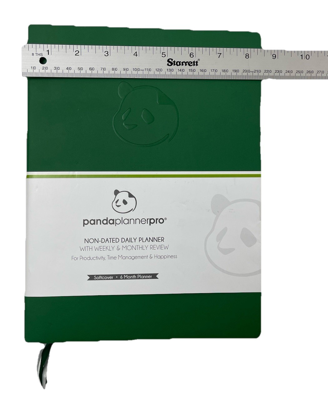 Panda Planner Soft PU Faux Leather Cover 6 Month Non-Dated Daily Planner/Green