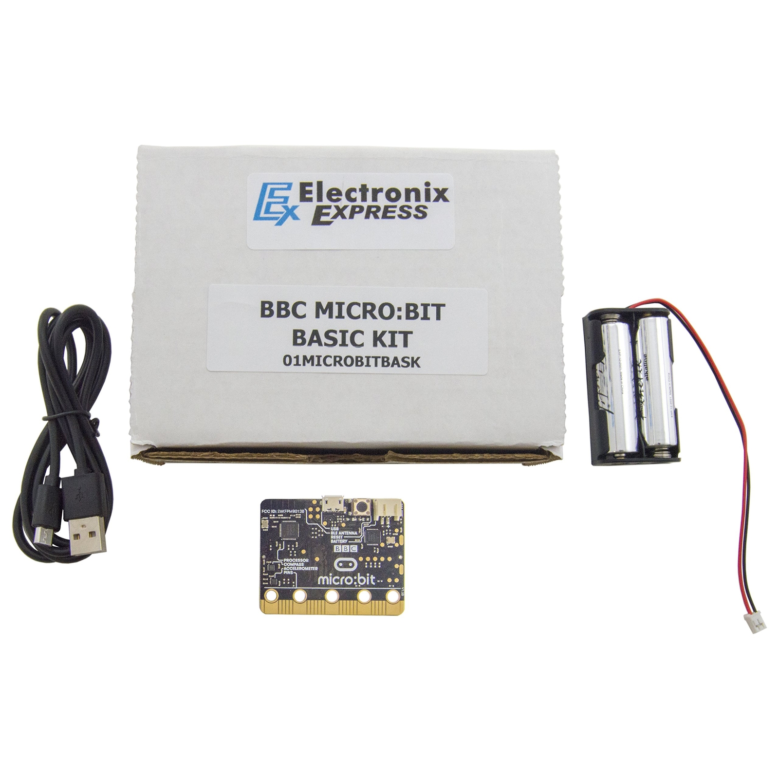 Electronix Express Micro:Bit V2.1 + 3 Foot USB Cable + Battery Holder, and 2 …