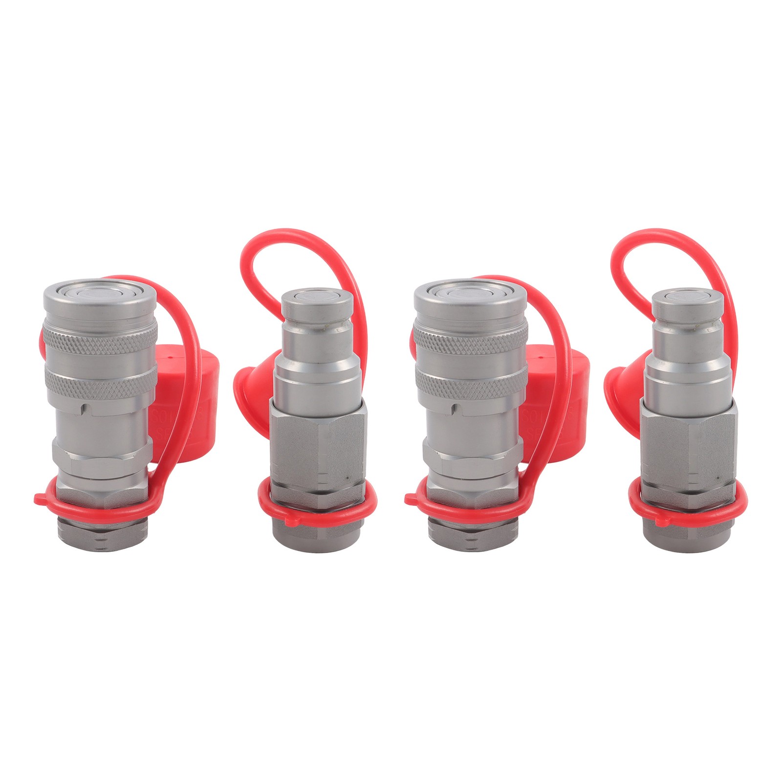 2 Pcs 3/8″ Flat Face Hydraulic Quick Disconnect Coupling Set 3/8″ NPT Thread