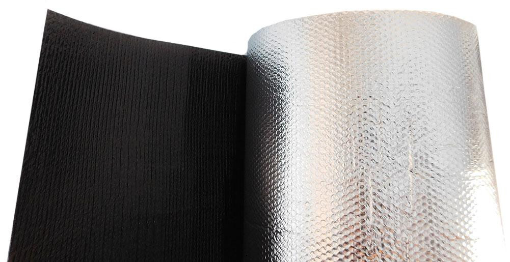 REFLECTIVE BLACK / SILVER FOIL Double BUBBLE Foil Insulation Roll 2X25 50SF R8