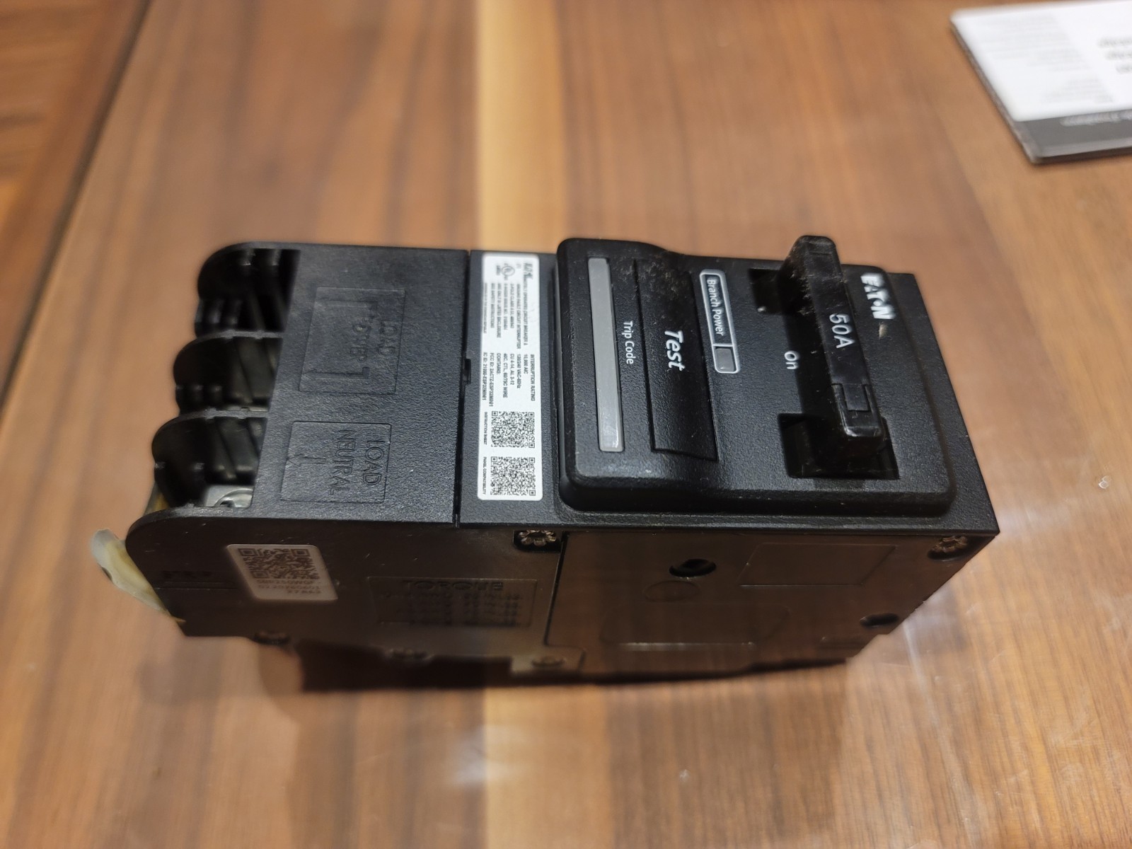 Eaton SBR250WGF Breaker, Smart, Ableedge, Br, 2P Gfi 50A, 120/240Vac