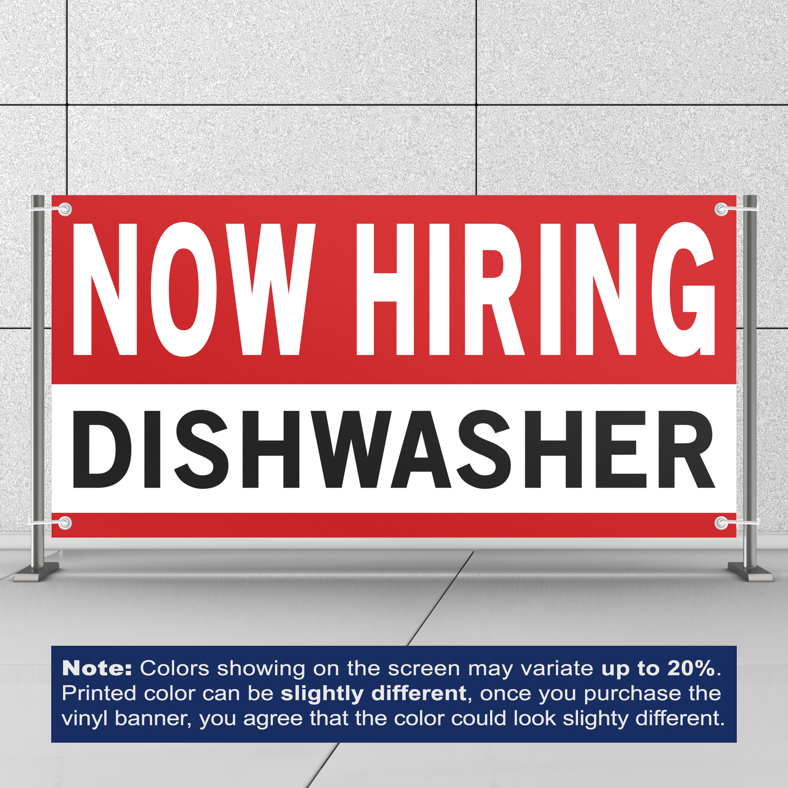 Now Hiring Dishwasher 13 oz Heavy Duty Vinyl Banner Jobs Available Help Wanted