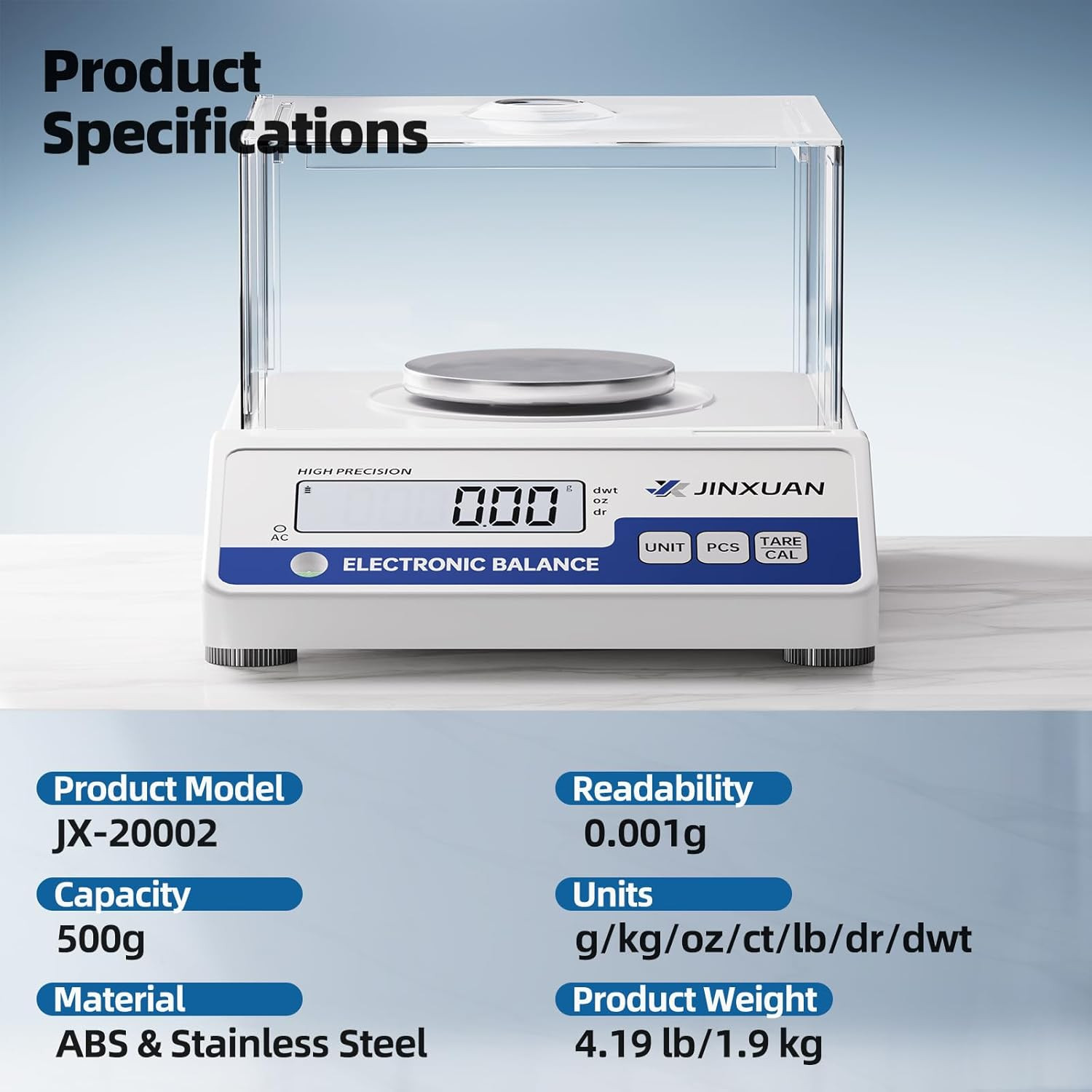 Lab Scale 0.001G Accuracy 500G Digital Milligram Scale Analytical Balance Scale