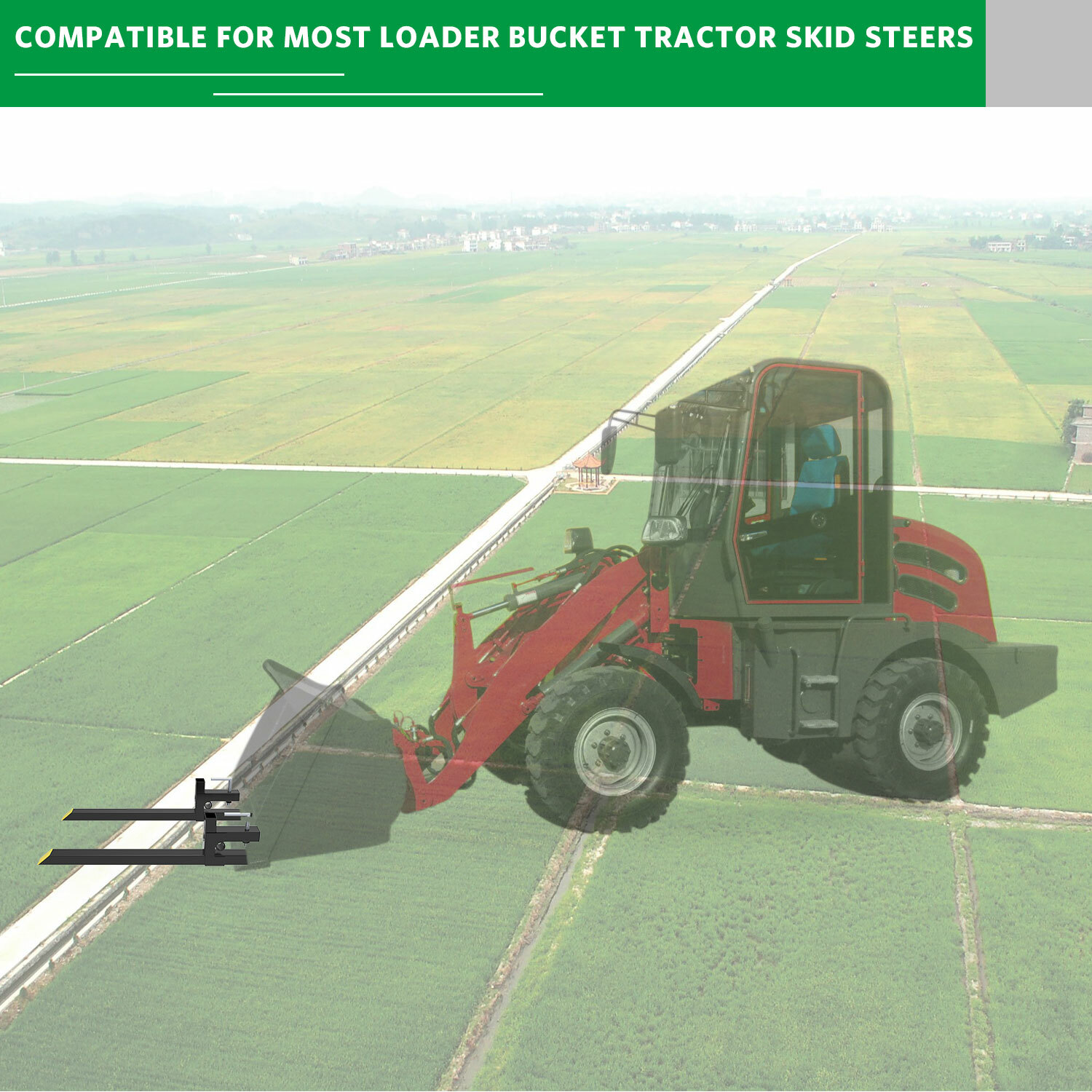 4000lb/2000lb Clamp Bucket Fork Quick Attach Fork For Backhoe Skid Steer Loader