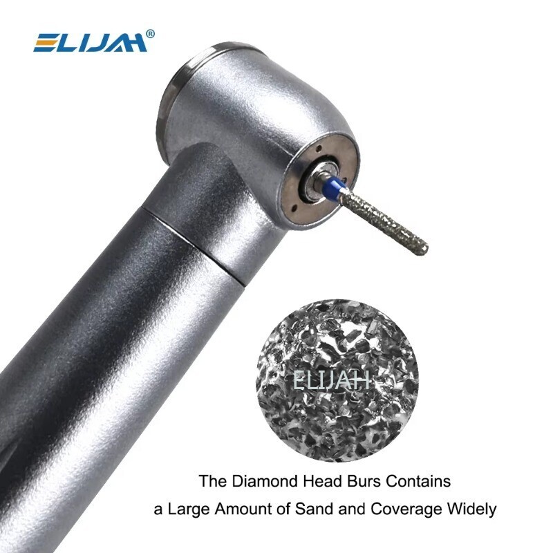 ELIJAH Bur Dental Diamond Drill Burs for High Speed Handpiece Silver 5Pcs/Pac