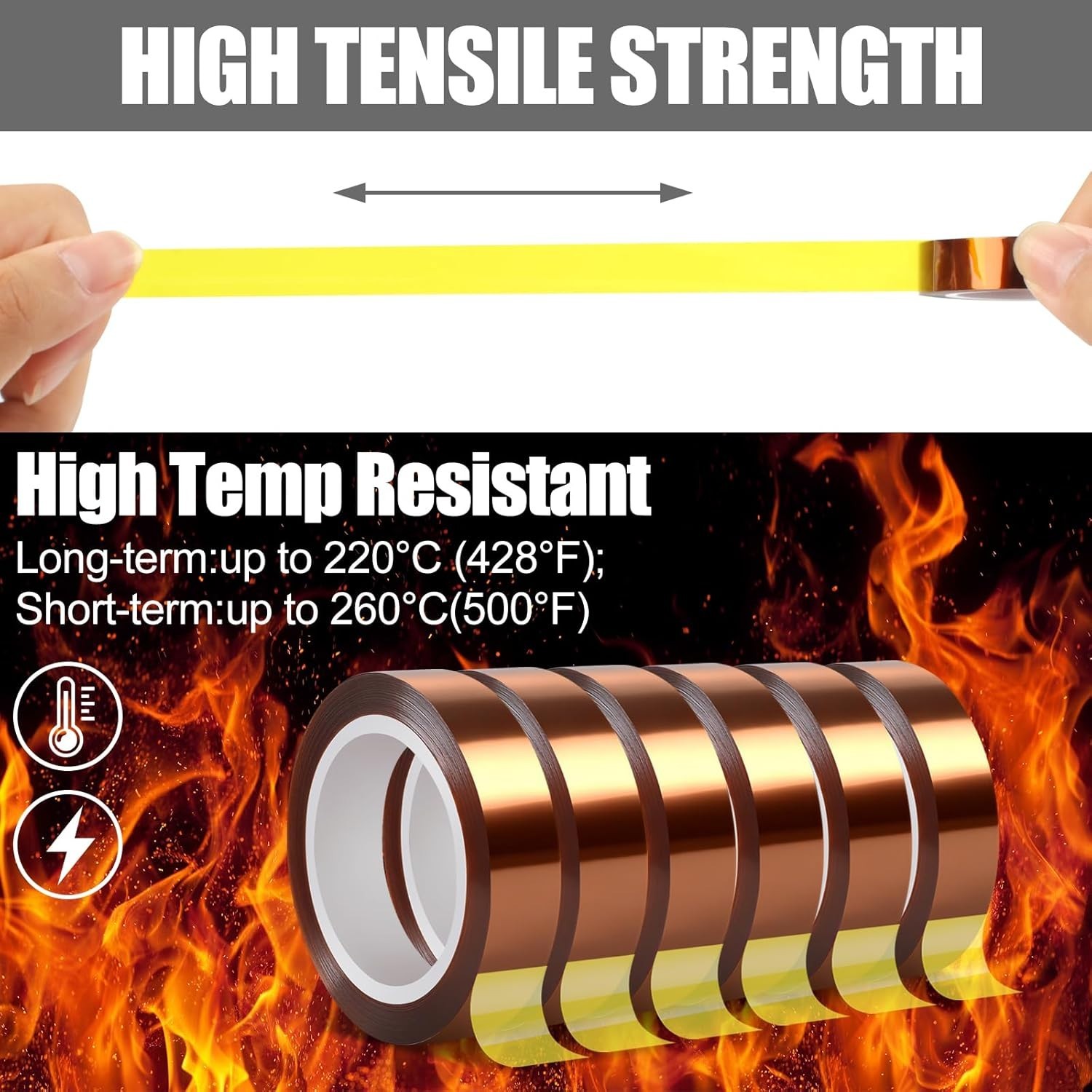 Heat Tape, High Temperature Heat Resistant Tape for Sublimation, 6 Rolls 10Mm*16