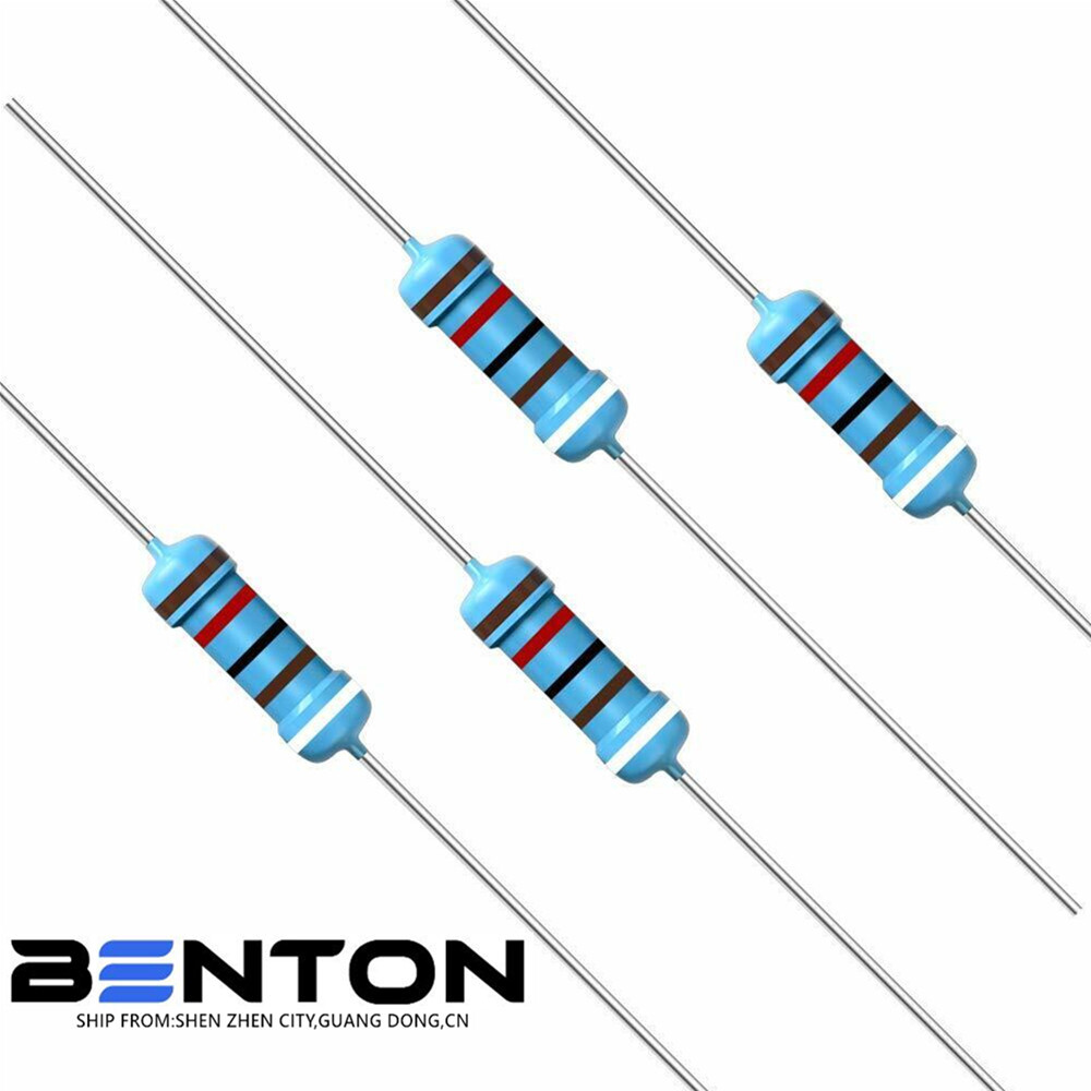 100Pcs 2W(2 Watt) Metal Film Resistors Kit ±1% 1Ω-10M Ohm 134 Values Option