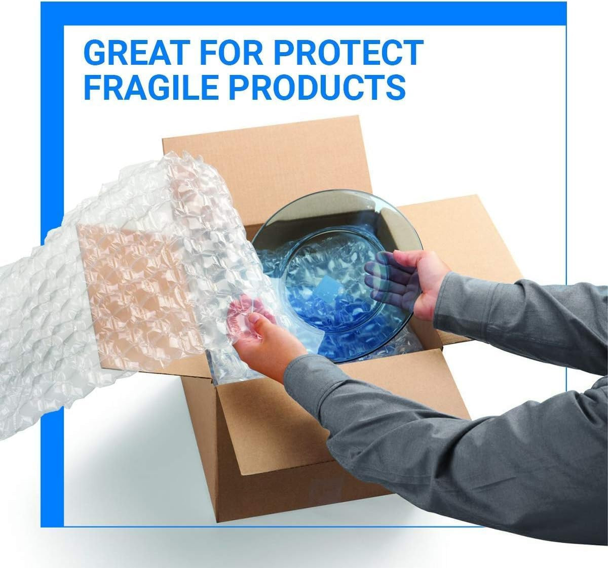 Bubble Cushioning Wrap Pacific Mailer 5/16 Inch x 12 Inch x 72Feet Total [2 Roll