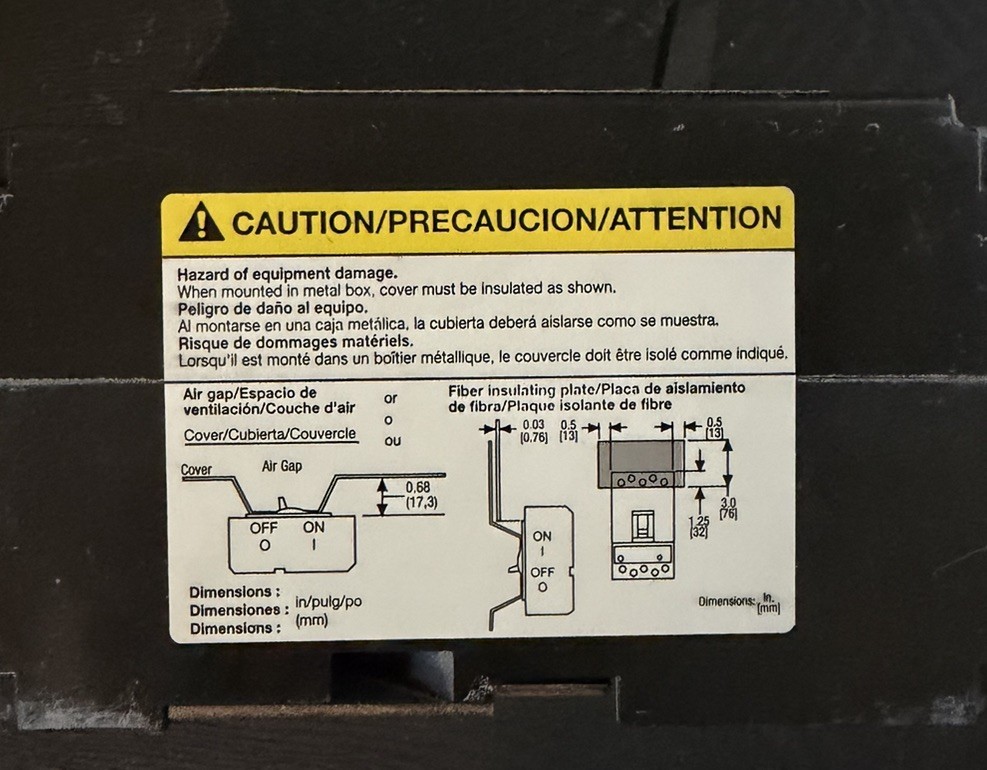 SQUARE D P/N: FHL36020 MOLDED CASE CIRCUIT BREAKER 20 AMP 600V 60HZ