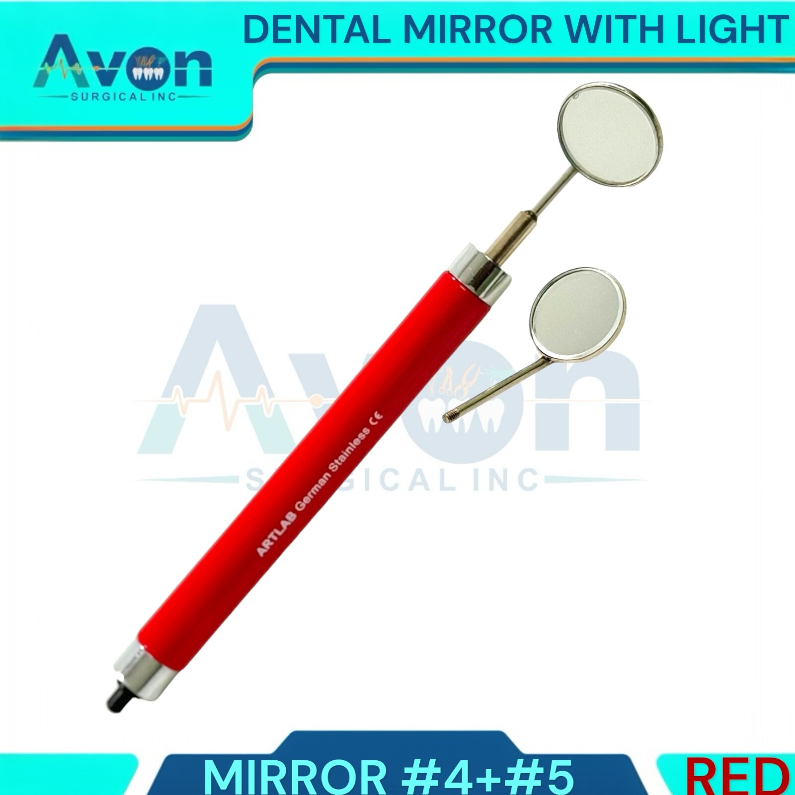 Dental Examination Mouth Mirrors, with LED Illumination Feature, Battery Powered