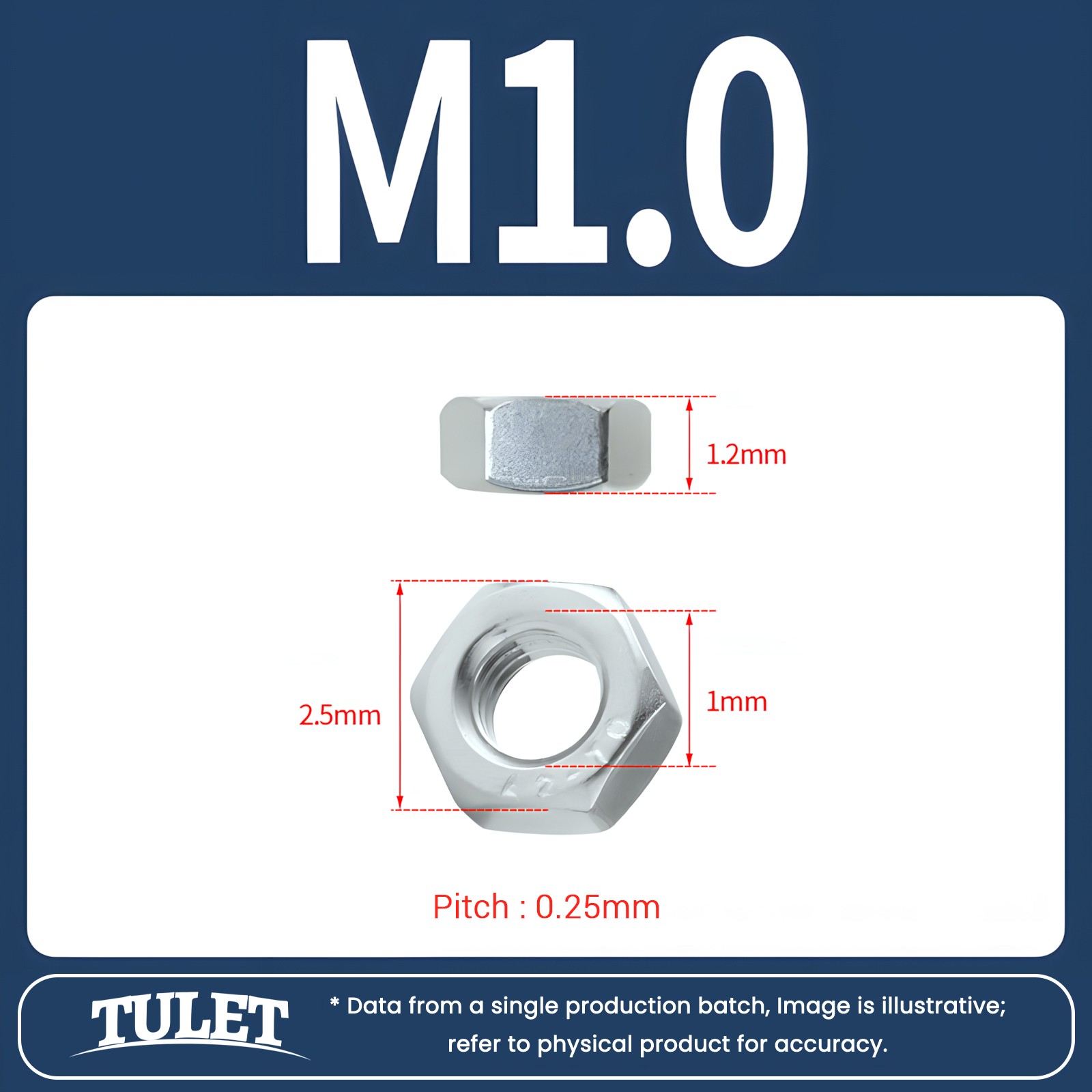 Metric Hex Nuts Stainless Steel 18-8 DIN 934 M2 M2.5 M3 M3.5 M4 M5 M6 M8 M10 M12