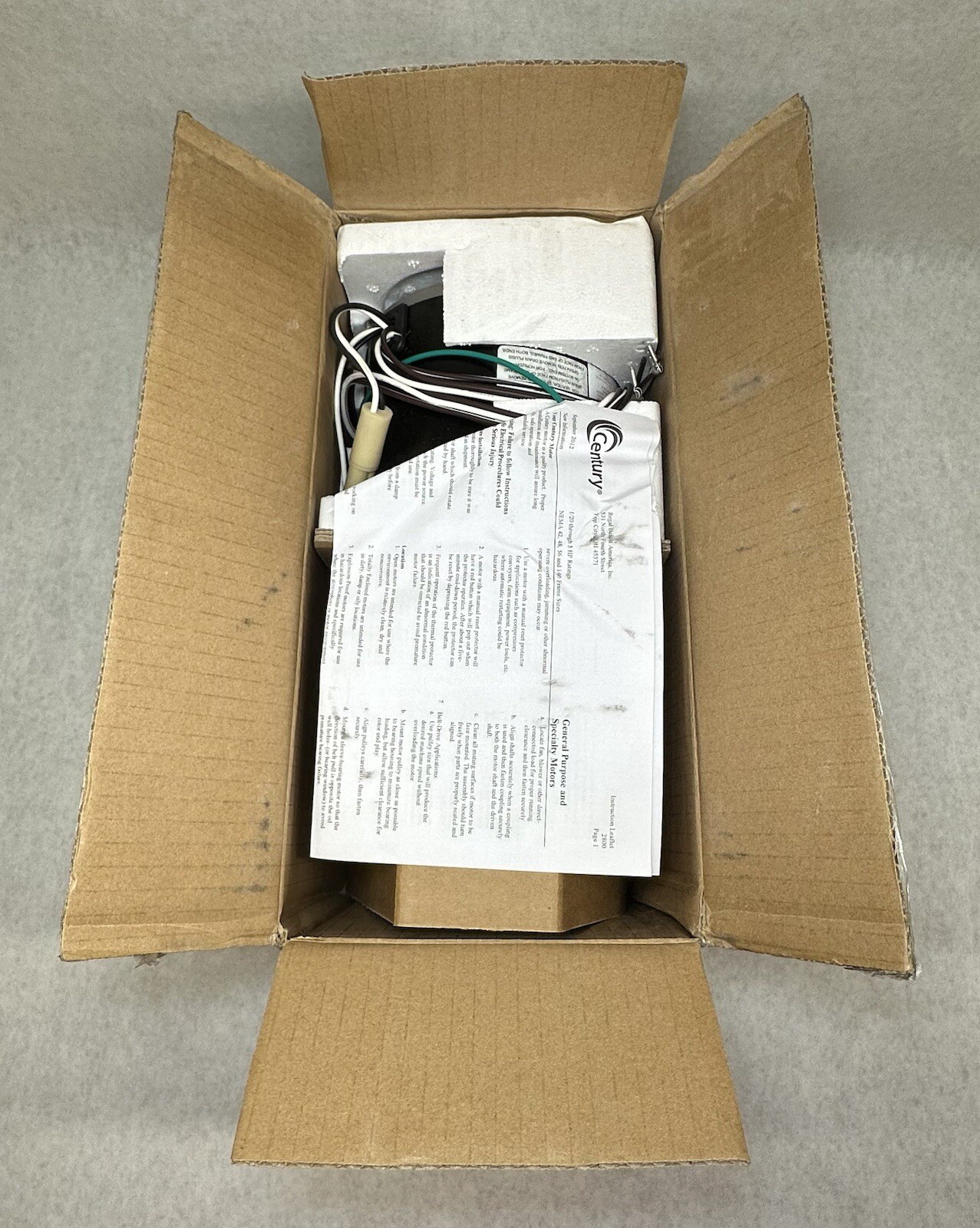 NEW Century FSE1026SV1 Condenser Fan Motor, 208/230V, 1/4 HP, 1075 RPM