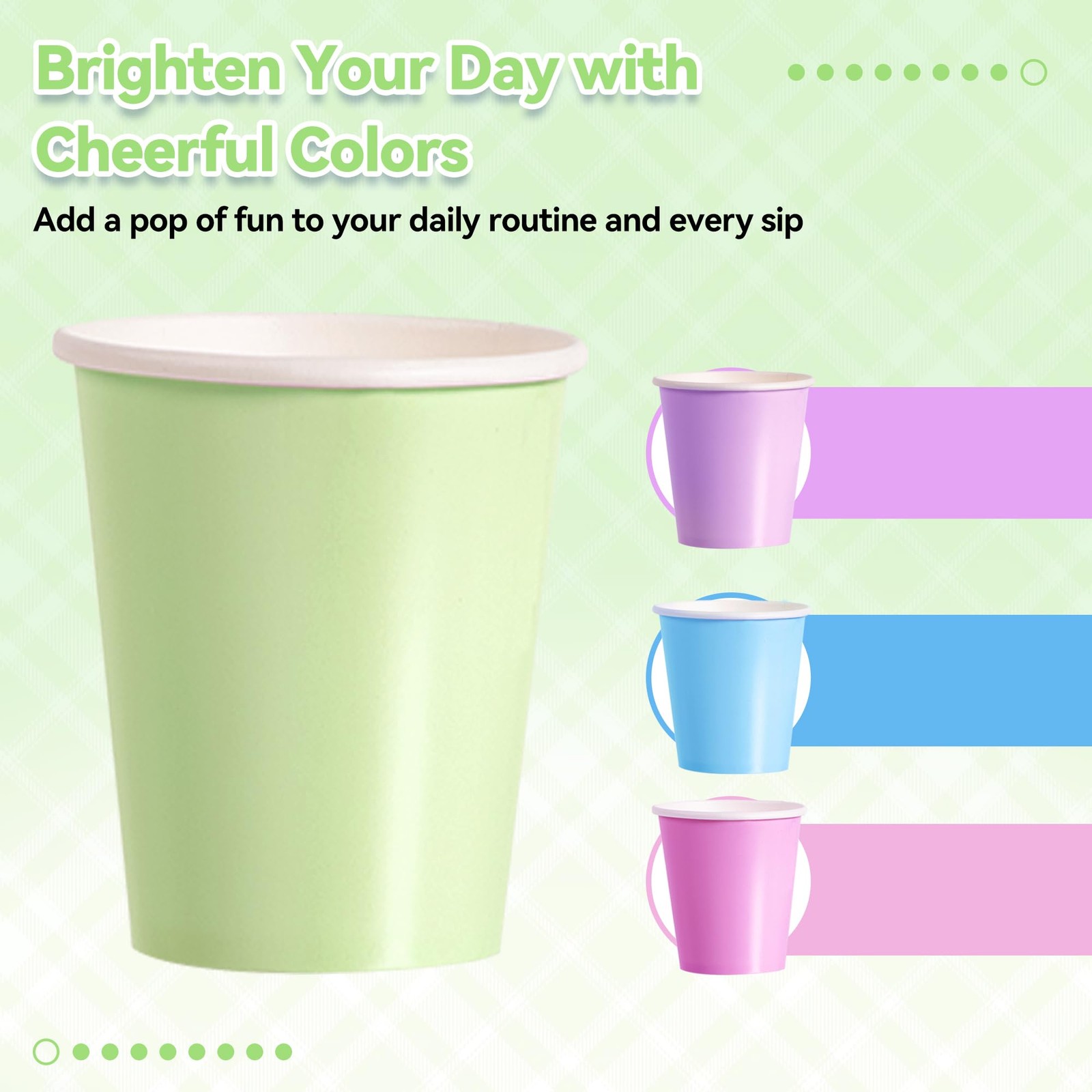 Leafory 9oz Coffee Cups Disposable Paper Cups, 100 Pack Hot/Cold Beverage Cup…