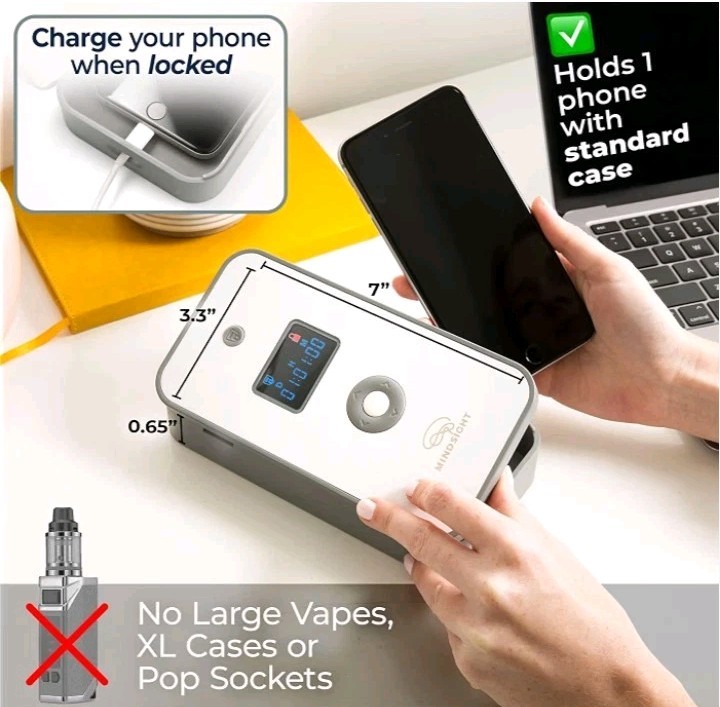 Mindsight Personal Timed Lock Box, Beat Everyday Temptations & Screen Time