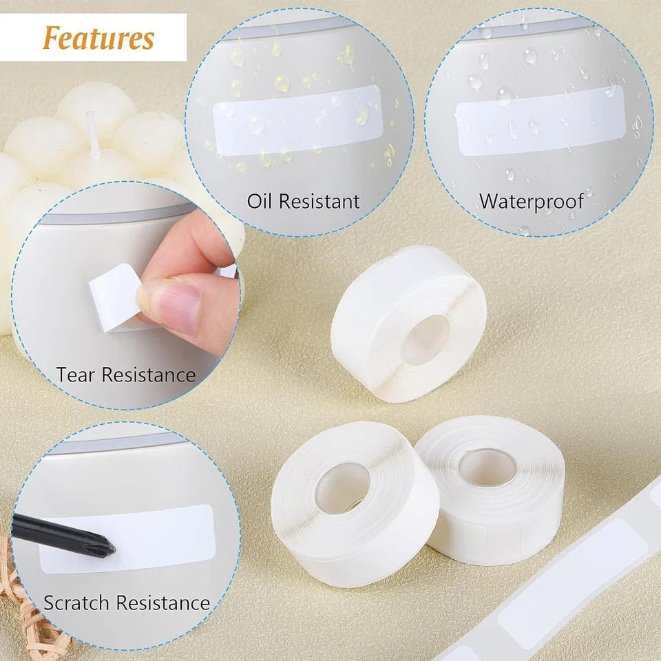 6 Rolls Label Maker Tapes for Phomemo D30, 960 Pcs 12 x 40mm 12 x 40mm, White
