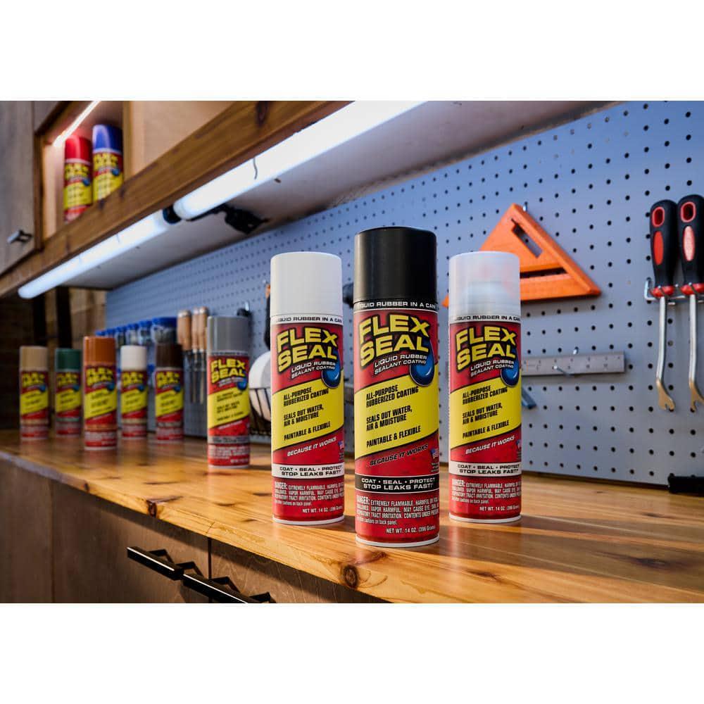 Flex Seal Clear 14 oz. Aerosol Liquid Rubber Sealant Coating Sealing Cracks