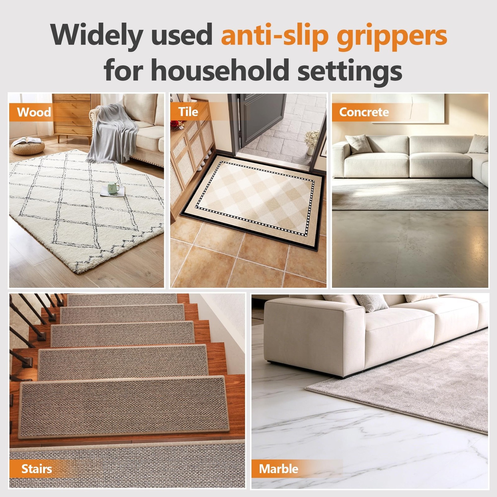16 Pcs Rug Tape,Anti Slip Rug Pads Grippers for Hardwood Floors and Tiles,No …