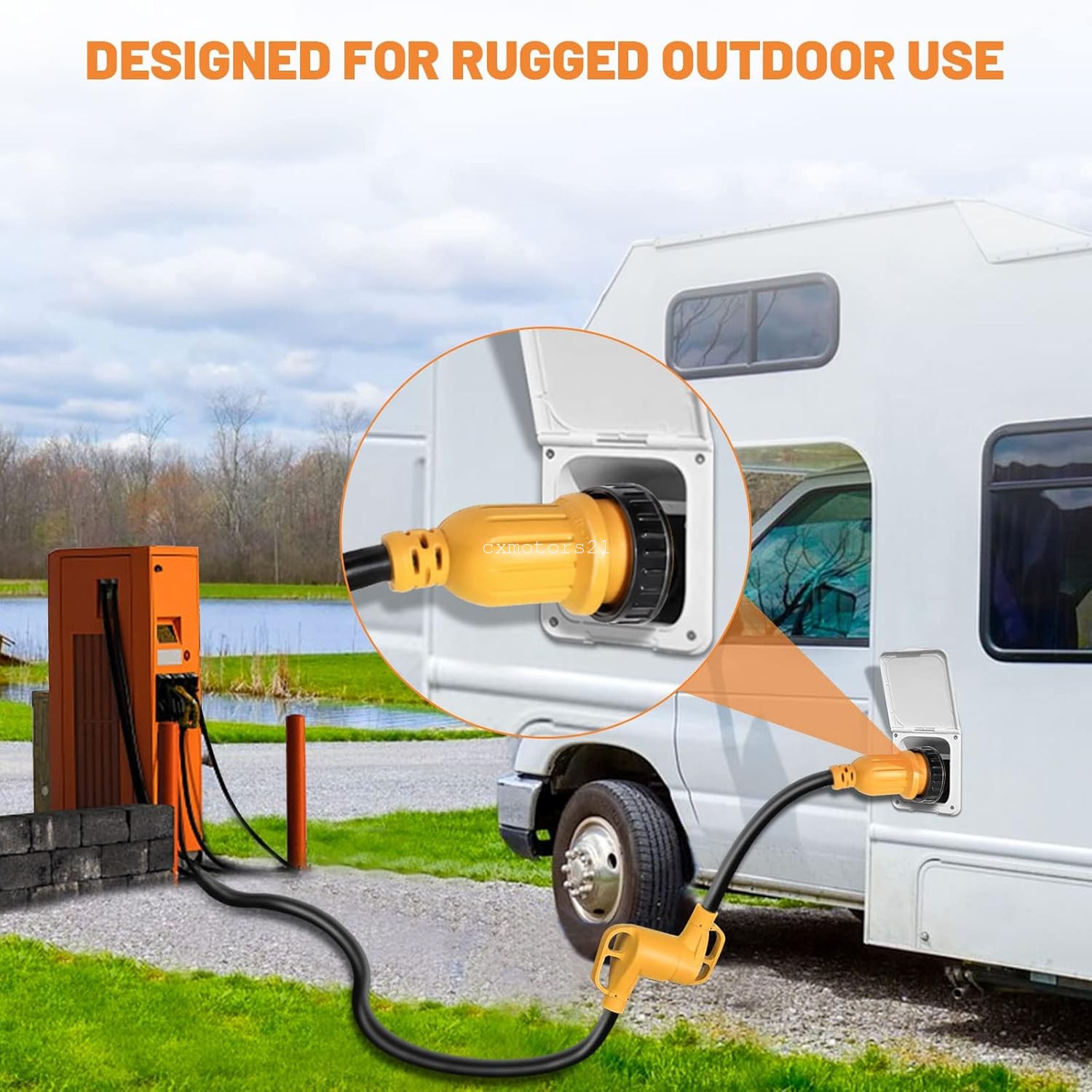 NEMA TT-30P to L5-30R Generator Plug for Camper Trailer RV Power Adapter 1.5Ft
