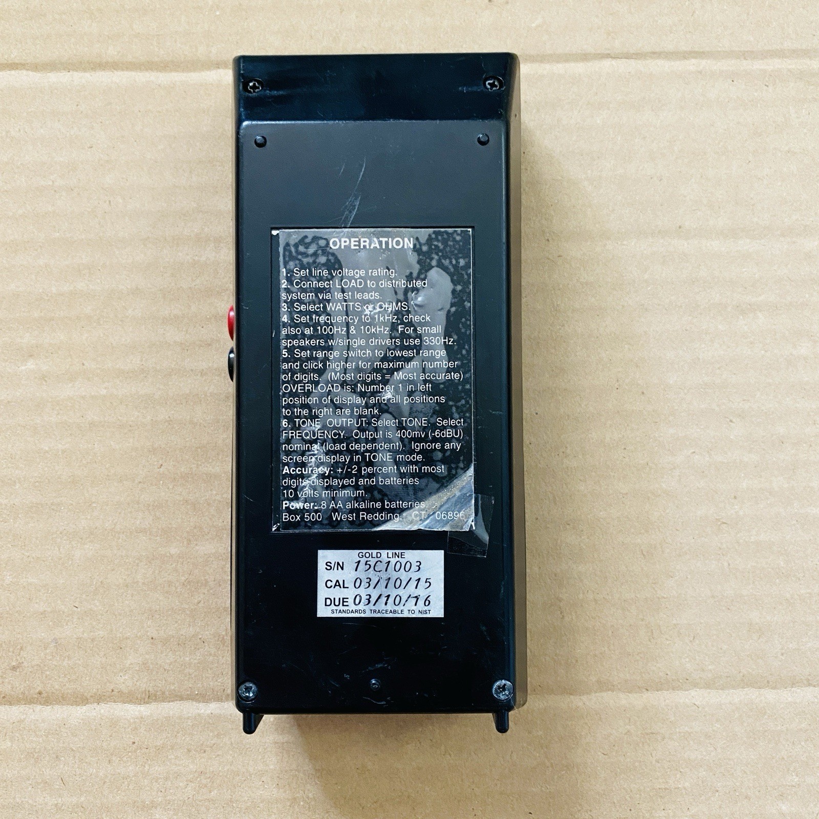 Goldline ZM1P Impedance Meter with Overload Protection – Meter Device ONLY