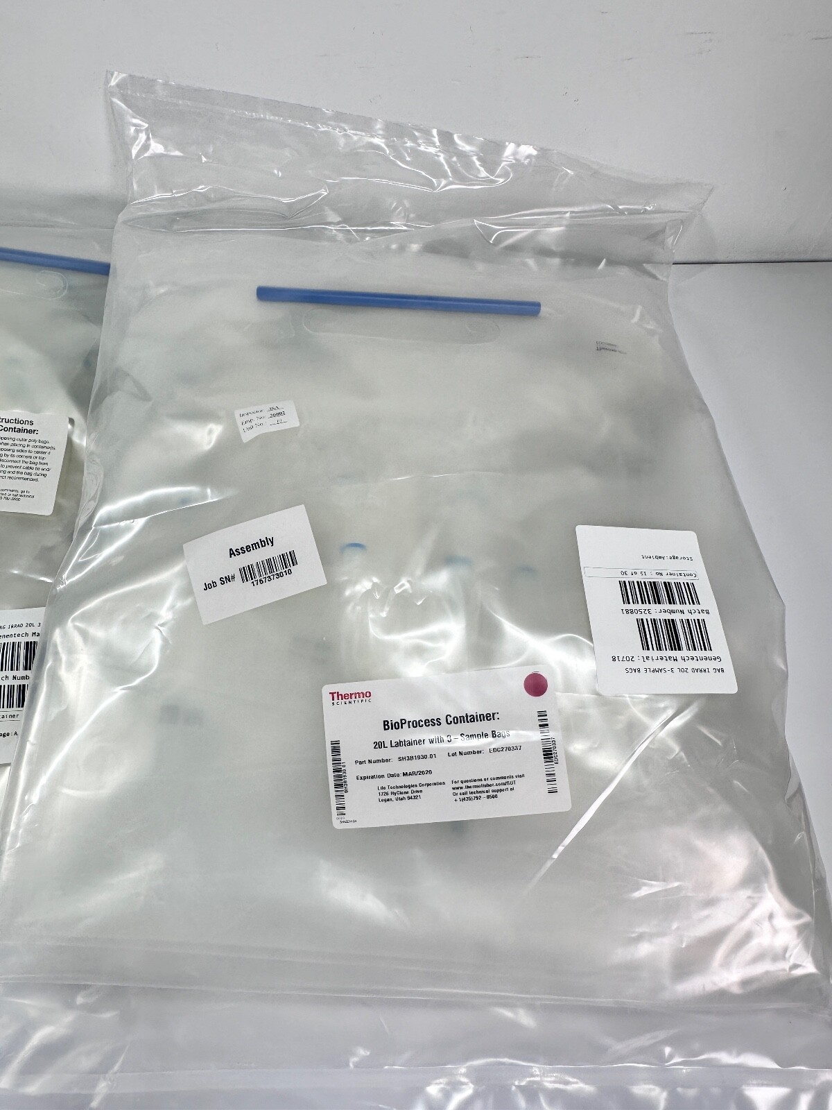 2x Thermo 20L Labtainer with 3 Sample Bags BioProcess Container 20L SH3B1930.01
