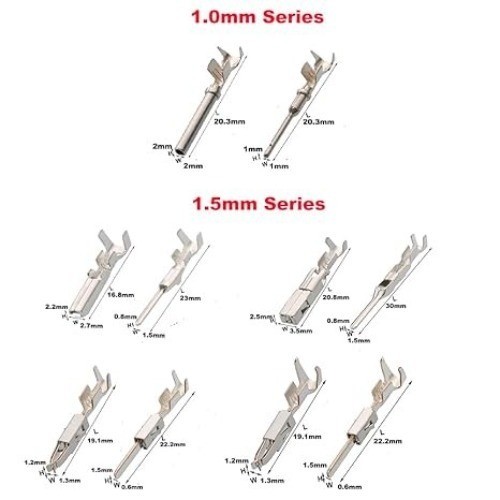 500Pcs Connector Pins Kit Terminal Pin Automotive Car Electrical 1/1.5/1.8/2.2/2