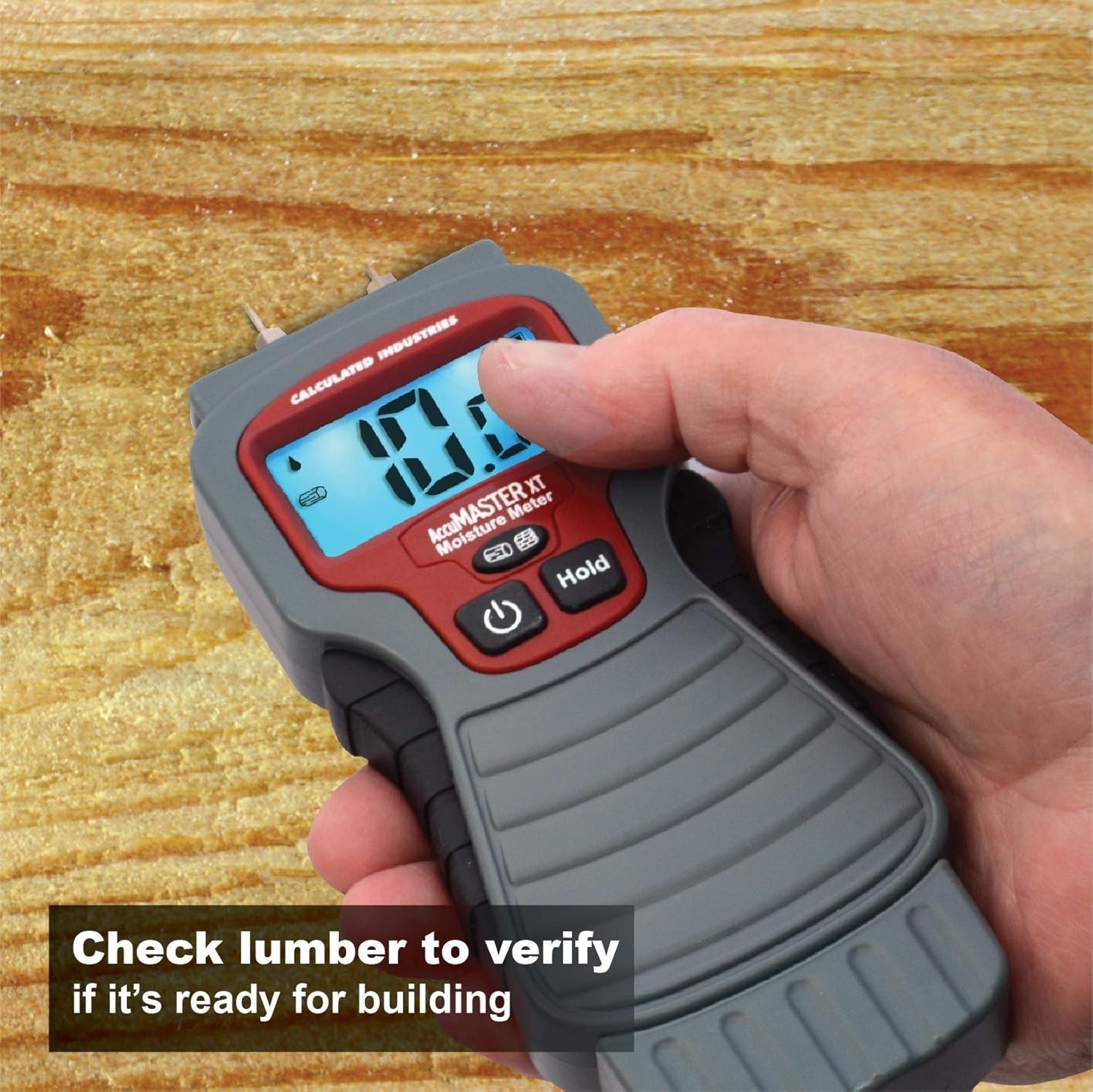 AccuMASTER XT Digital Moisture Meter | Handheld |Pin Type | Backlit LCD Displ…