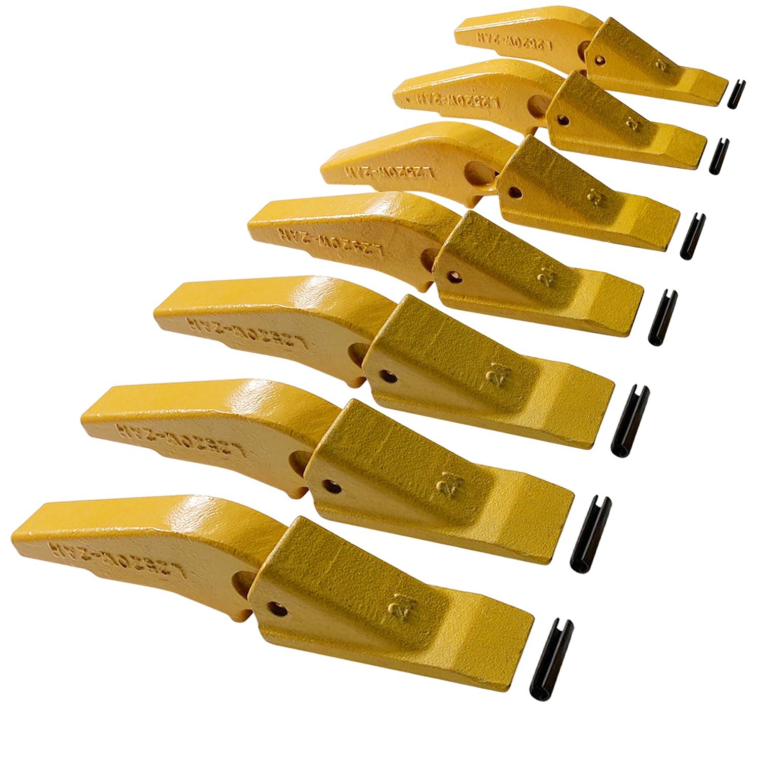 Weld-on Flush Mount L2520N-2AH Bucket Shanks 2A Bucket Teeth with Pins – 7 Set