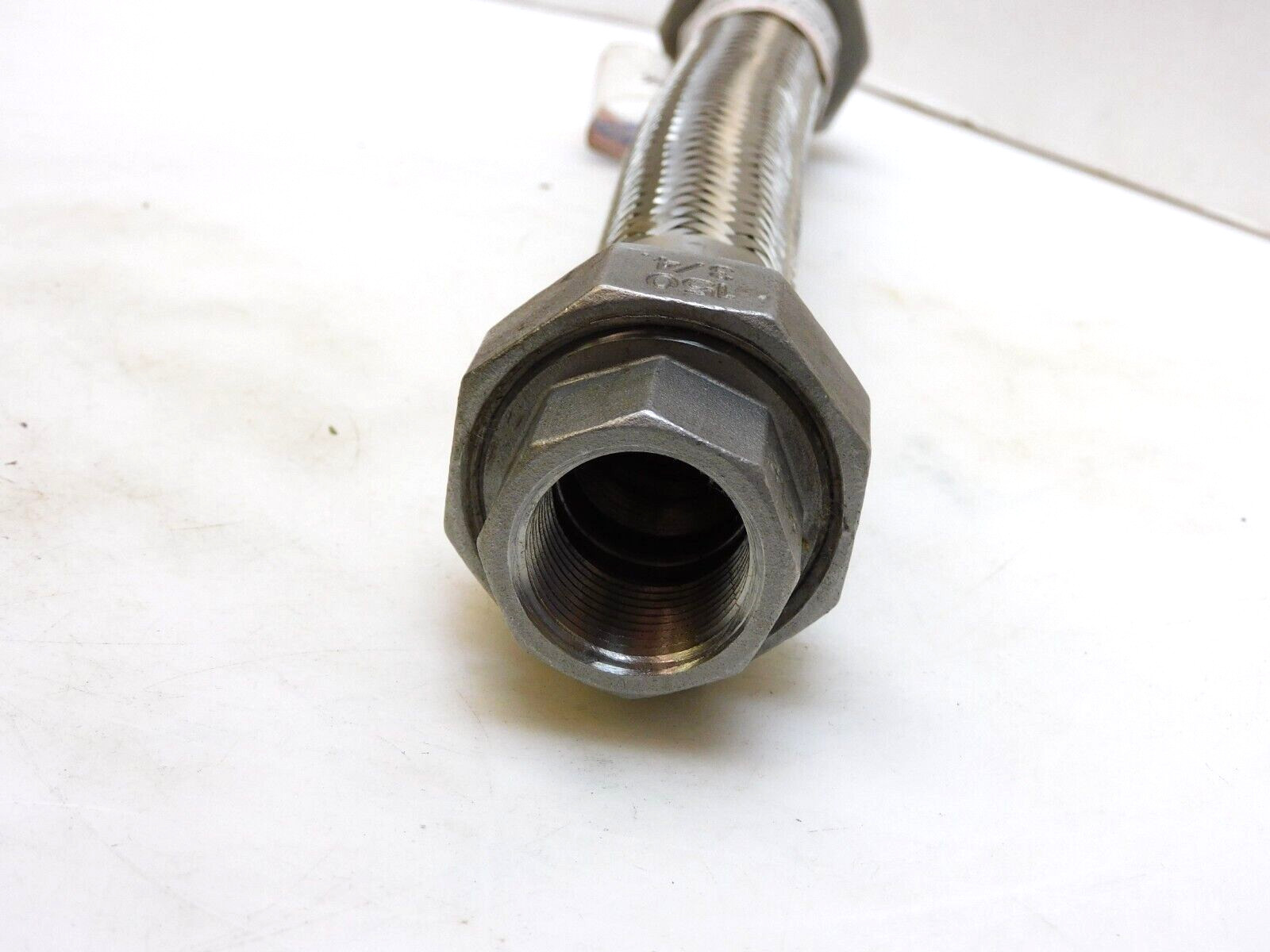 NO NAME 12″ BRAIDED FLEX S/S STAINLESS HOSE W/ 3/4″ NPT 316 STAINLESS UNIONS