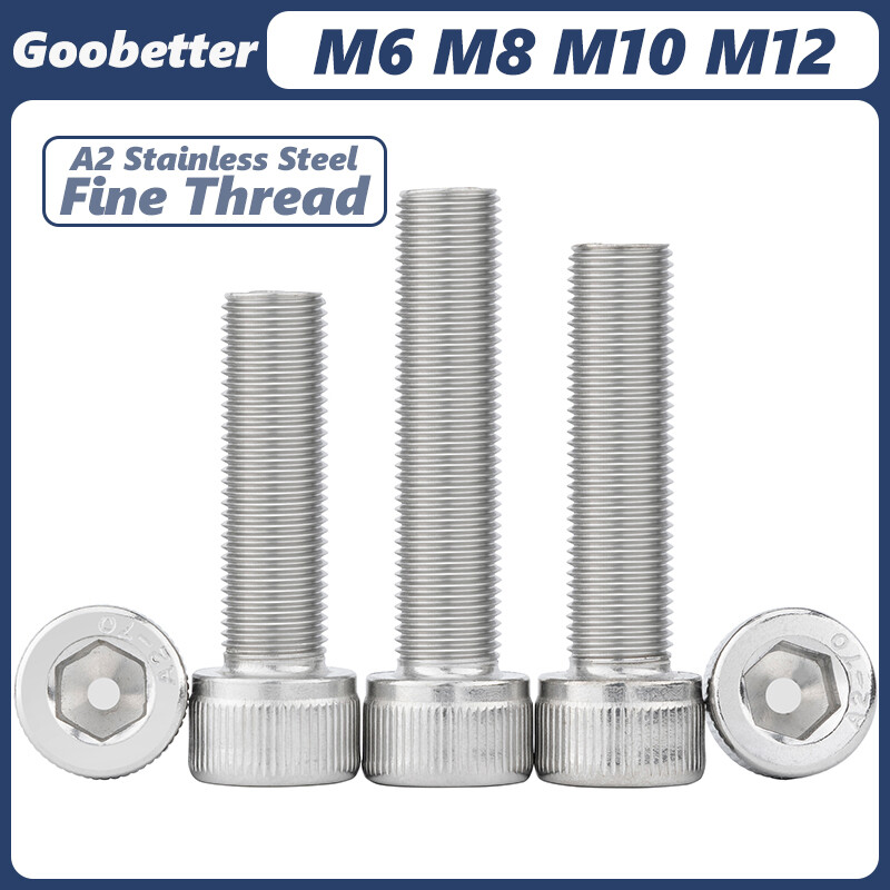 Socket Head Cap Screws Hex Allen Bolts Fine Thread A2 Stainless Steel DIN912