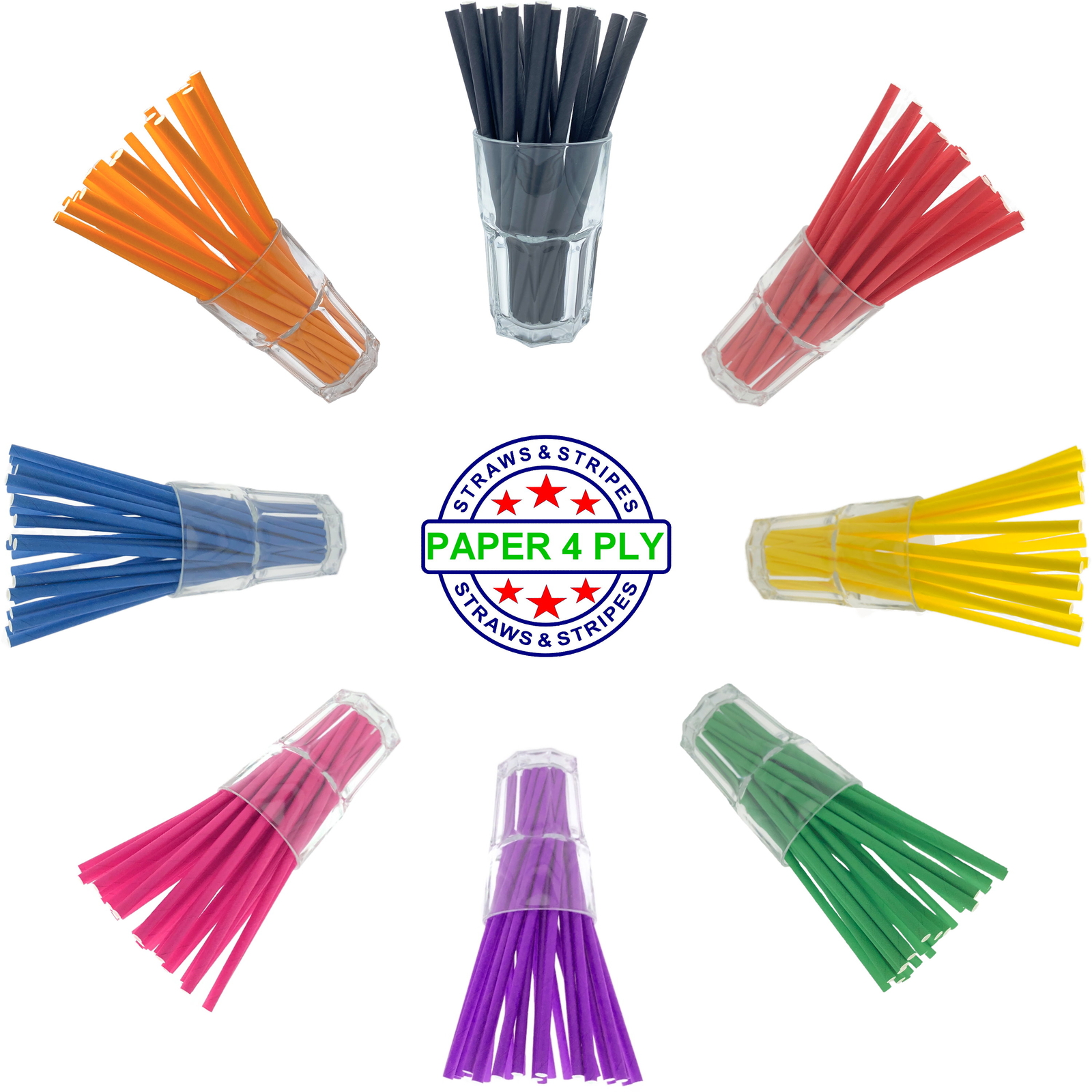 3,250 biodegradable PAPER SMOOTHIE drinking straws 10.00 x 0.28 in color select