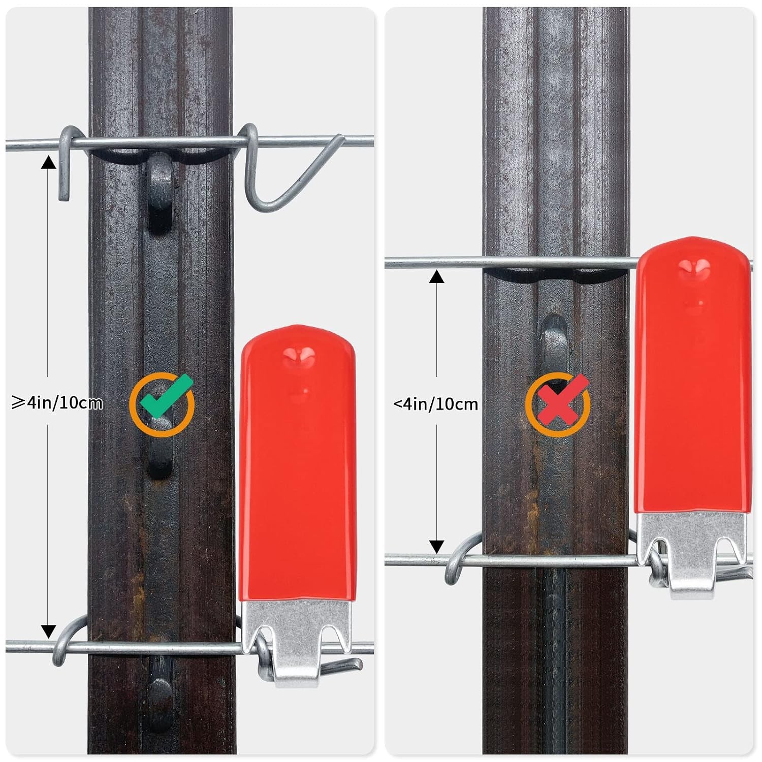 T Post Clip Tool 2Pcs Red Rubber Coated Wire Twisting Fencing Tool Fence Wire