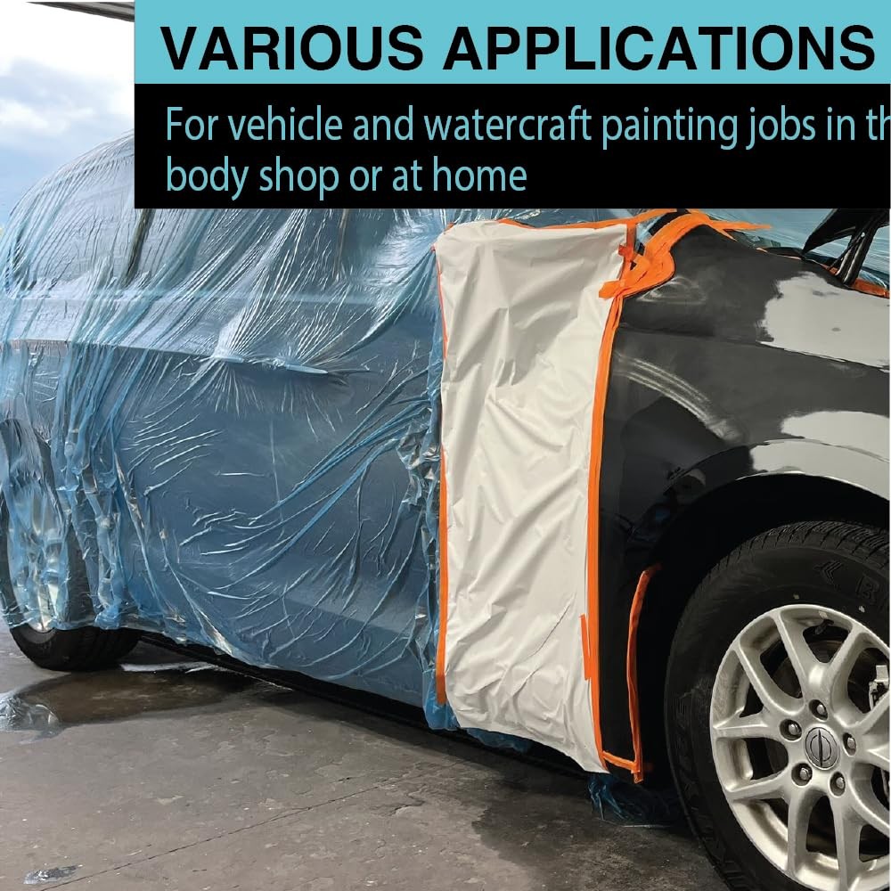 MAXIFILM 16ft x 350ft Roll of Blue Overspray Paintable Masking Plastic Sheeting