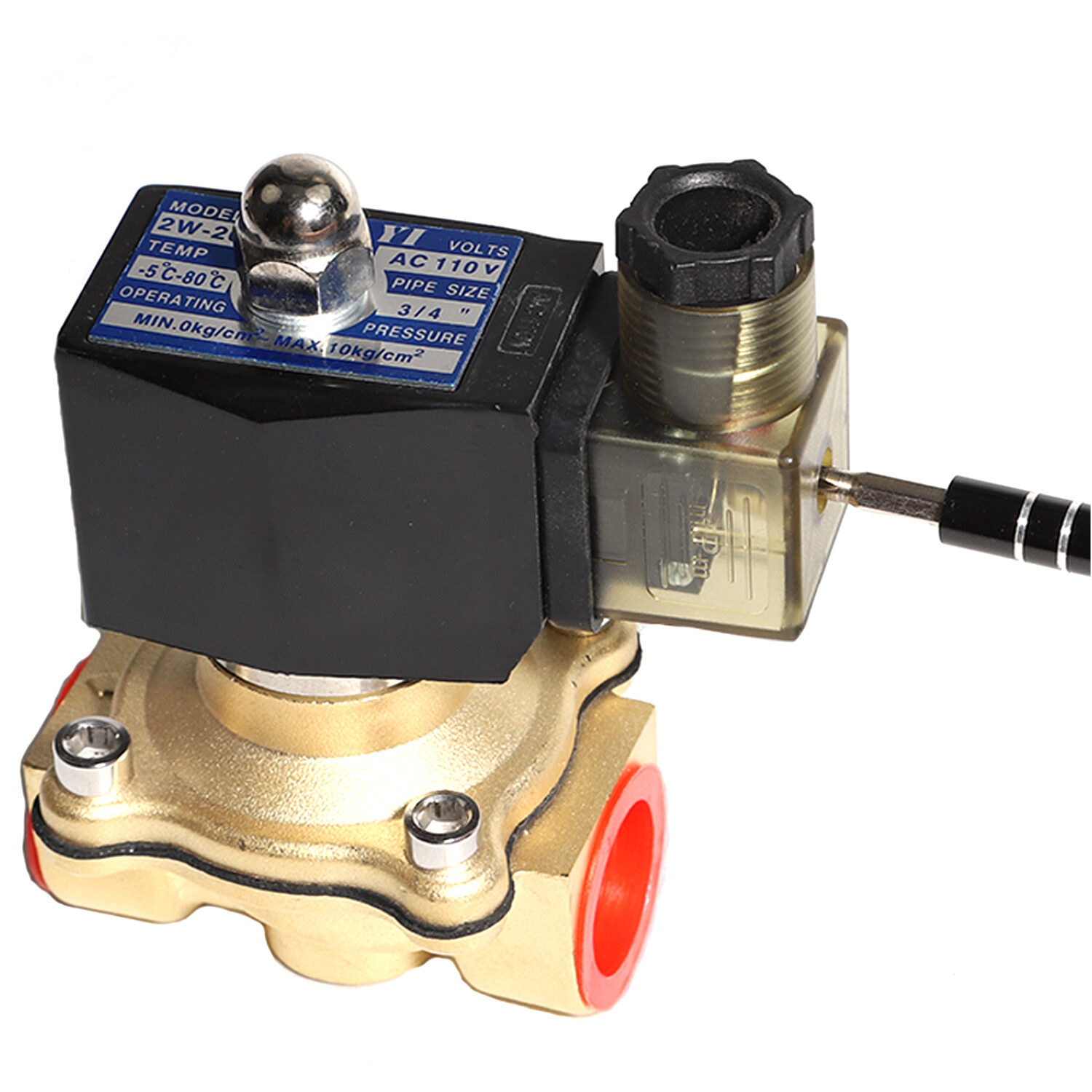 3/4″ Normally Closed Brass Solenoid Valve 110Volt AC Water Air Gas VITON DN16