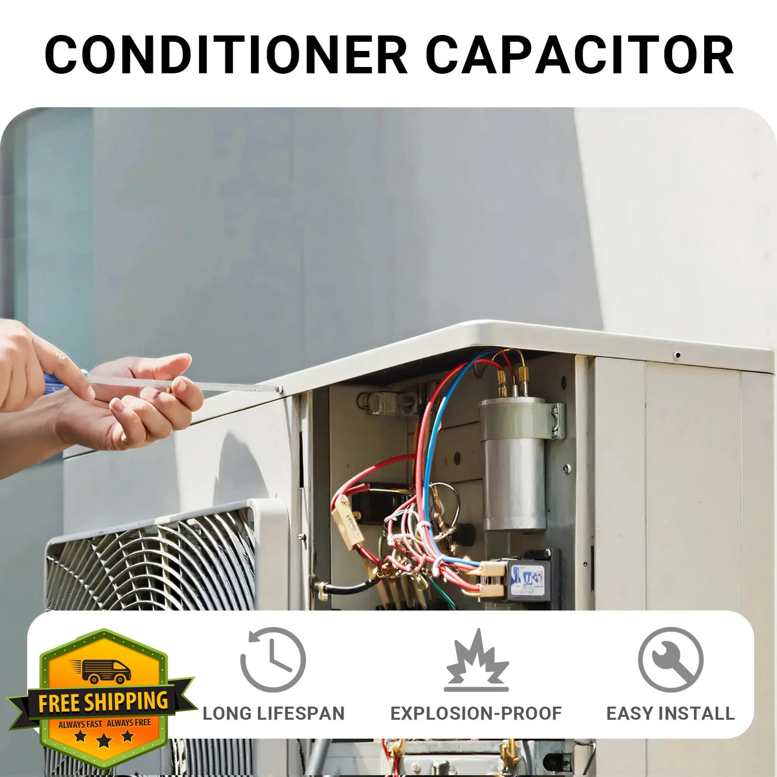 RABECH 70+5uF 370V/440V AC Capacitor CBB65B