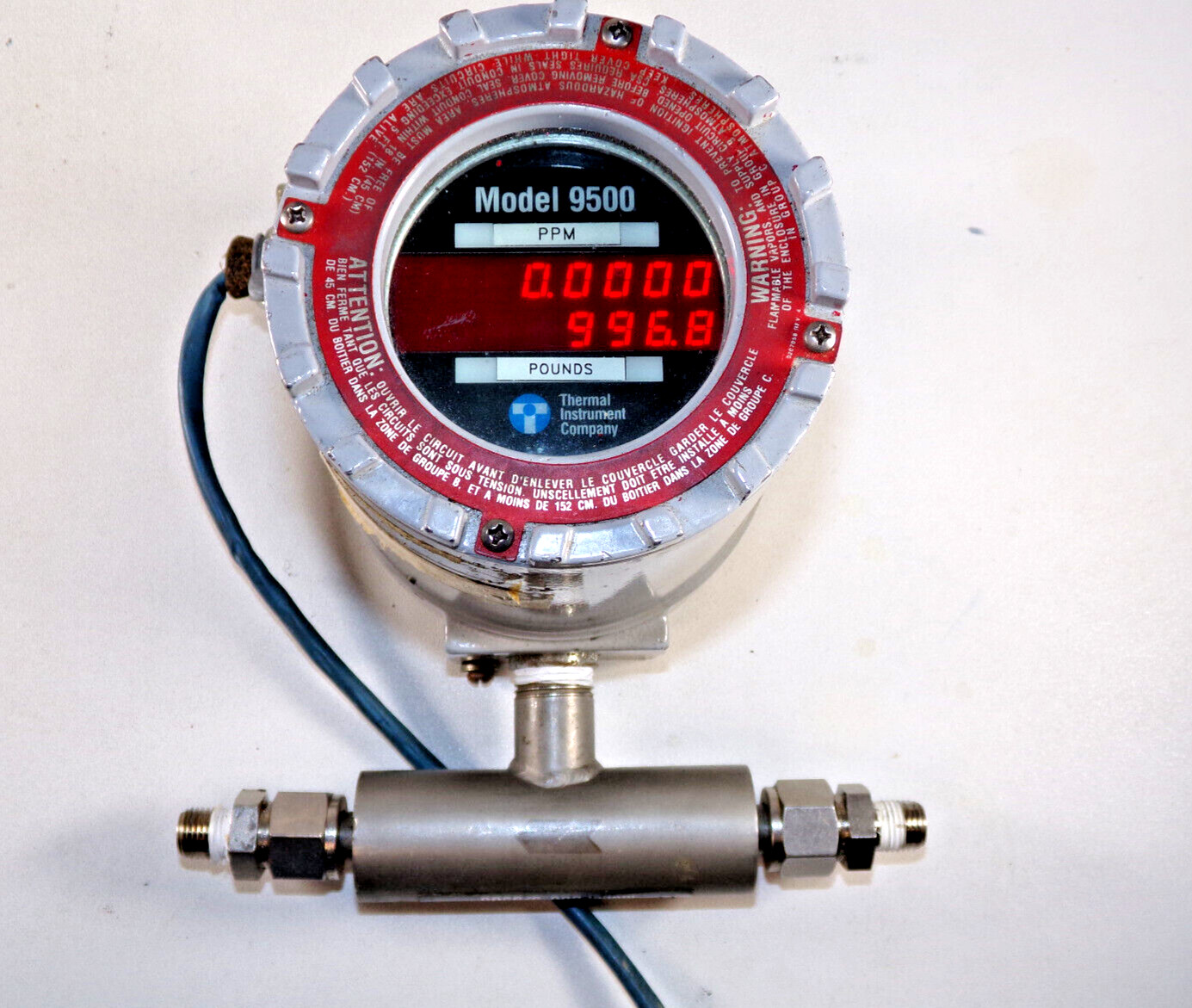 Thermal Instrument Company Model 600-9/9500 Thermal Mass Flow Meter, 0-5ppm