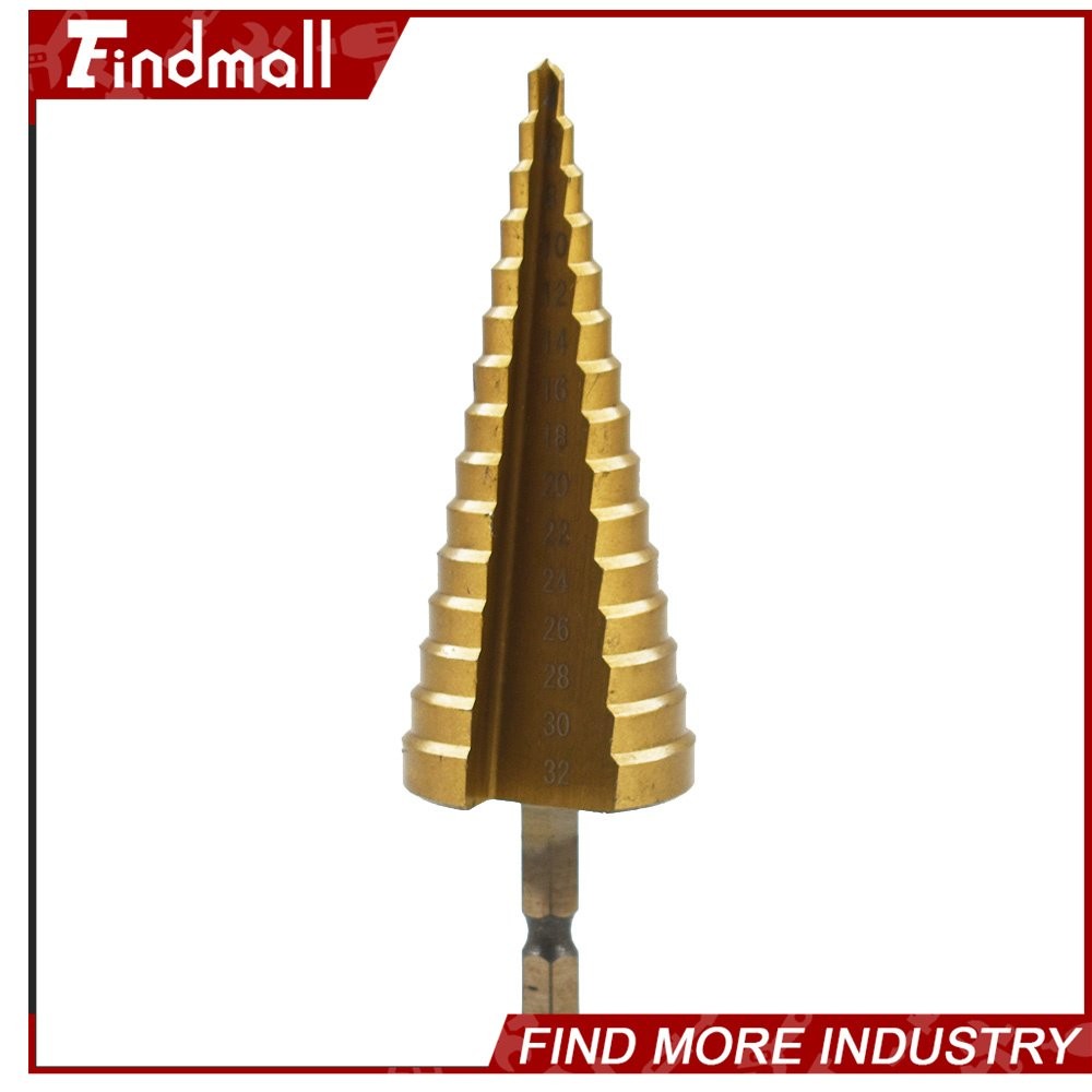 Findmall 3 Pcs 4-12/20/32mm Large HSS Steel Step Cone Drill Bit Set Hole Cutter