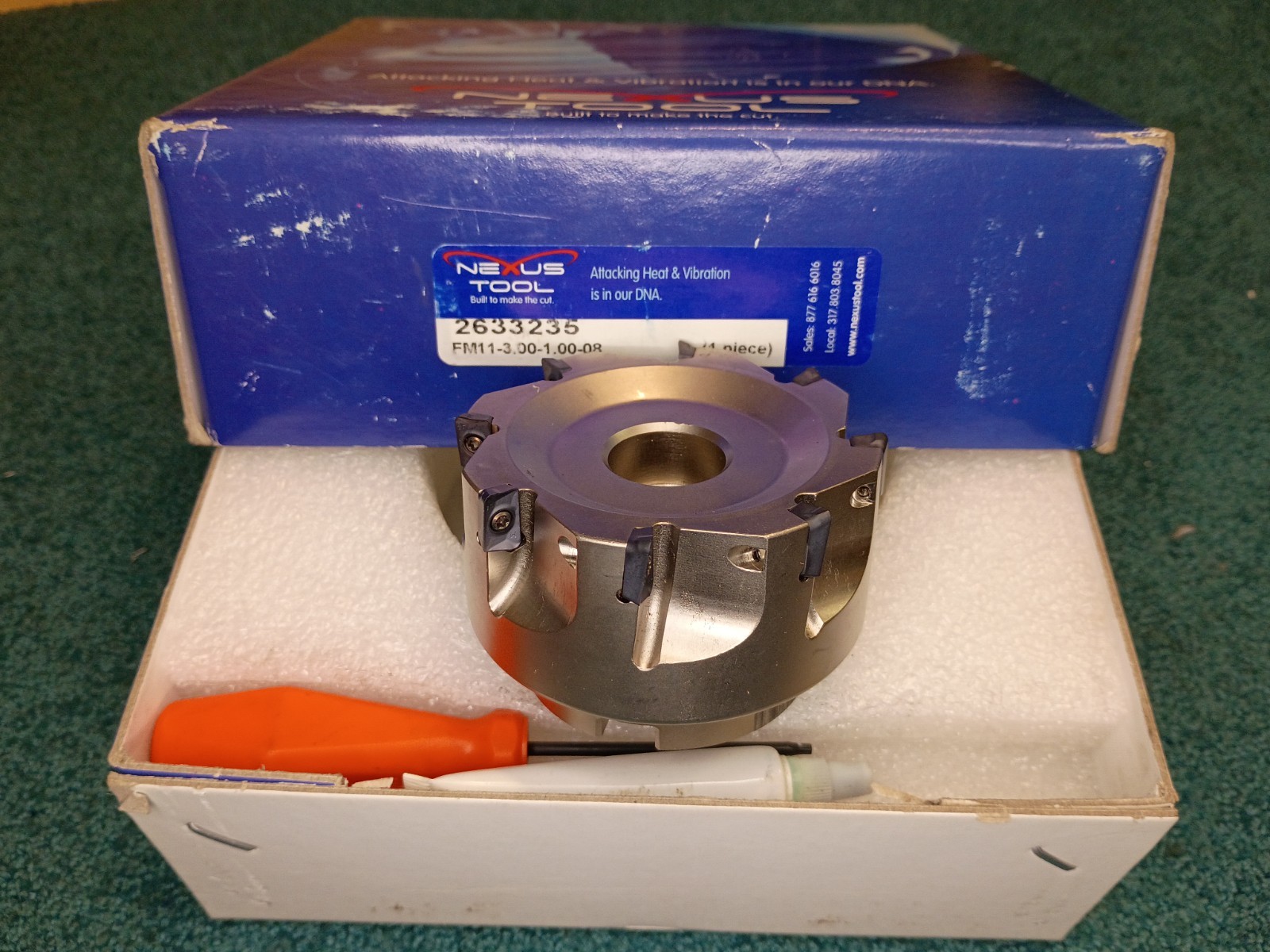 Nexus 2633235 3″ Indexable Face Mill Cutter 1″SHK, FM11-3.00-1.00-0