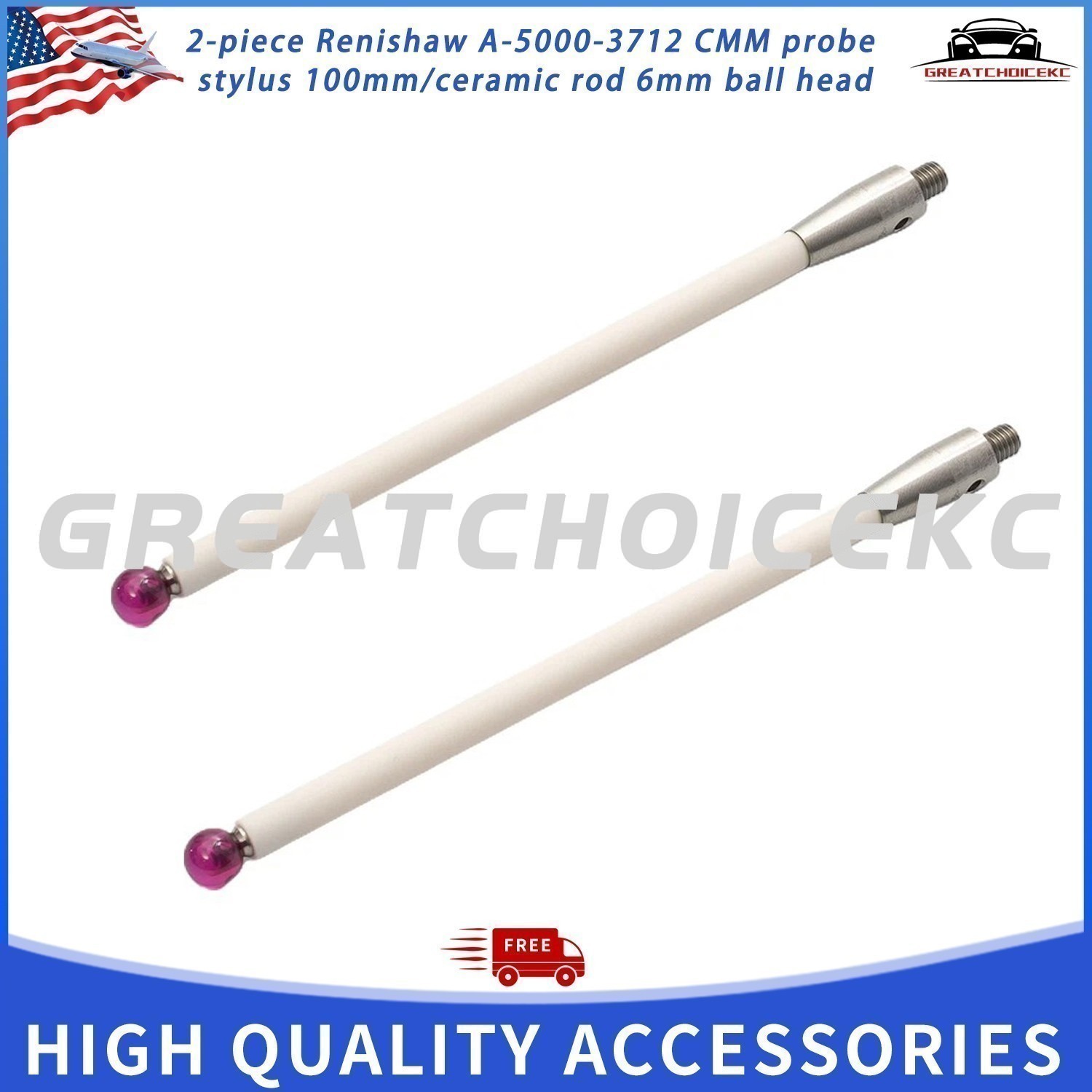 A-5000-3712 For Renishaw CMM Probe Stylus 100mm/Ceramic Stem 6mm Ball Tip