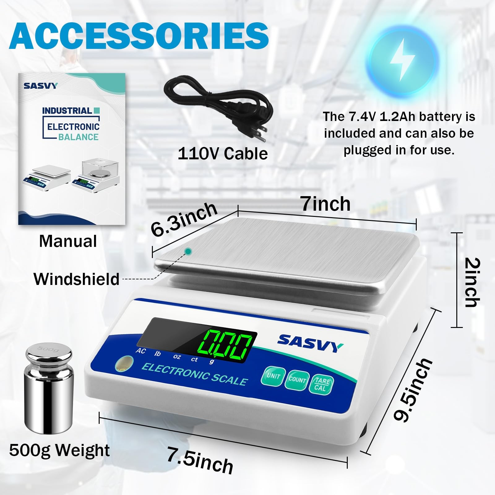 Lab Scale 5000g x 0.01g Scientific Scale g/oz/ct/lb High Precision Digital El…