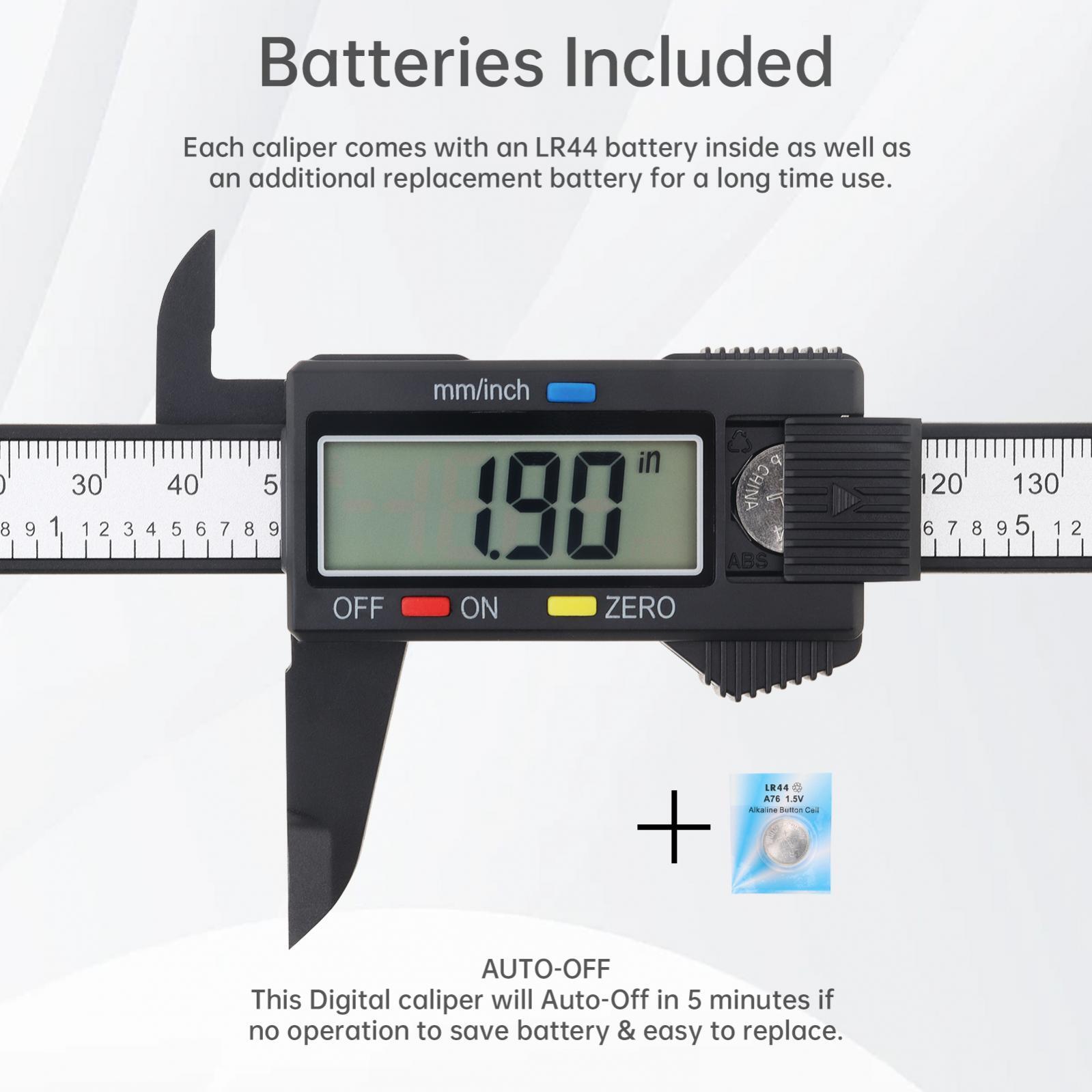 Digital Caliper, 0-6 inches Caliper with Large LCD Screen Inch and Mm Measuring