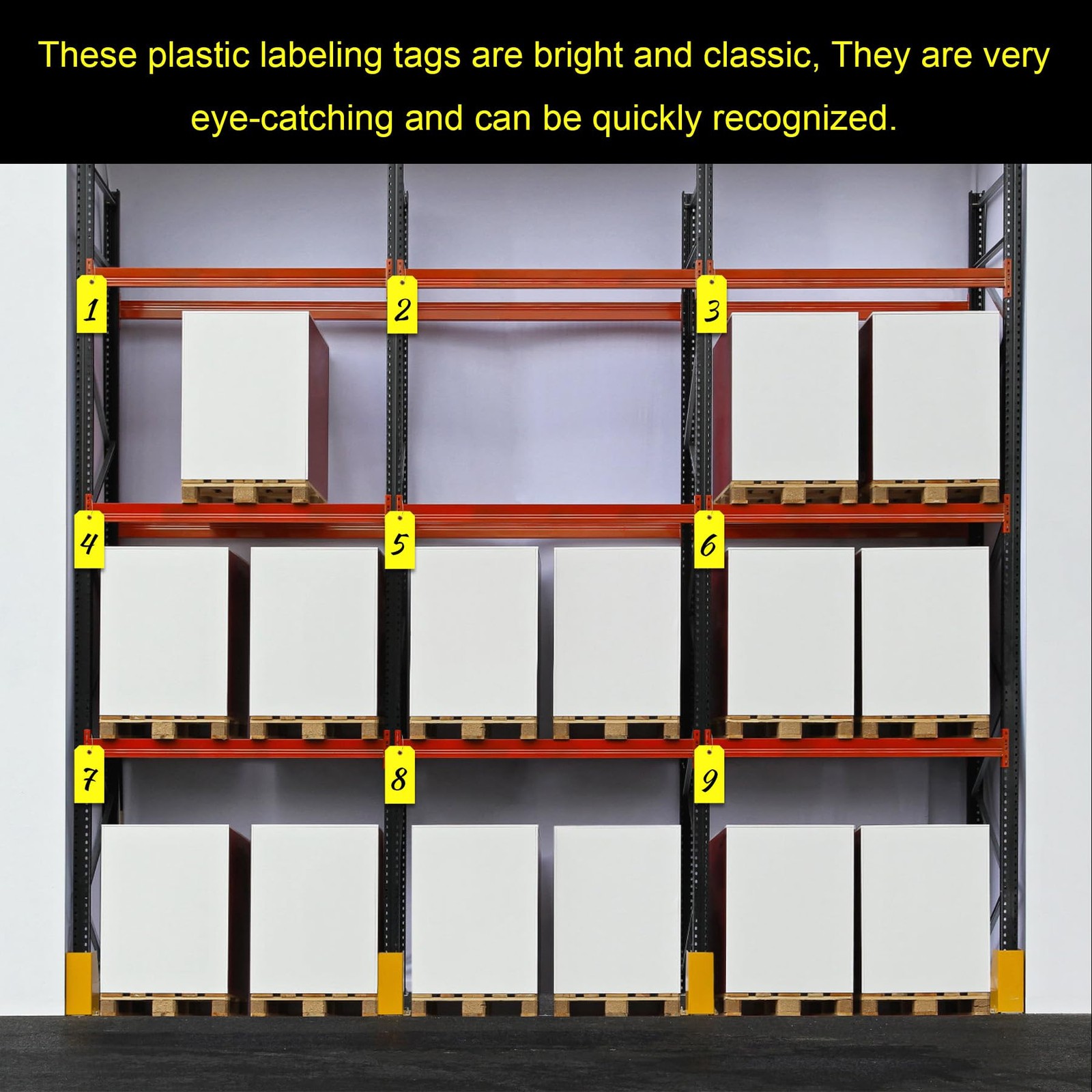 100 Pieces Plastic Shipping Tags with Reinforced Wire 2.36 x 4.7, Yellow