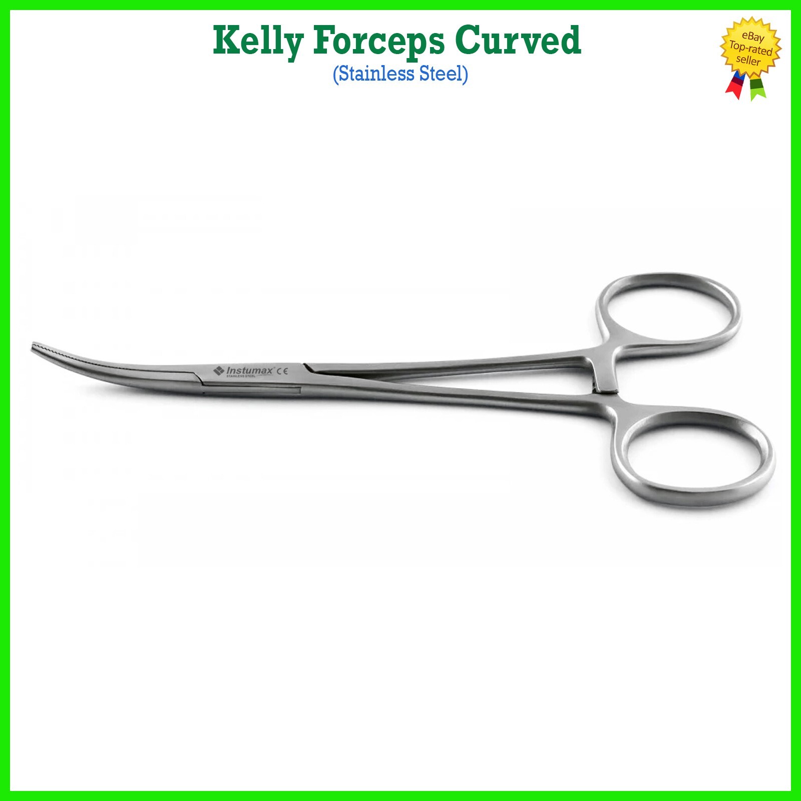 Pinza Kelly Hemostática Curva 14 cm – Acero Inoxidable Instrumento Quirúrgico