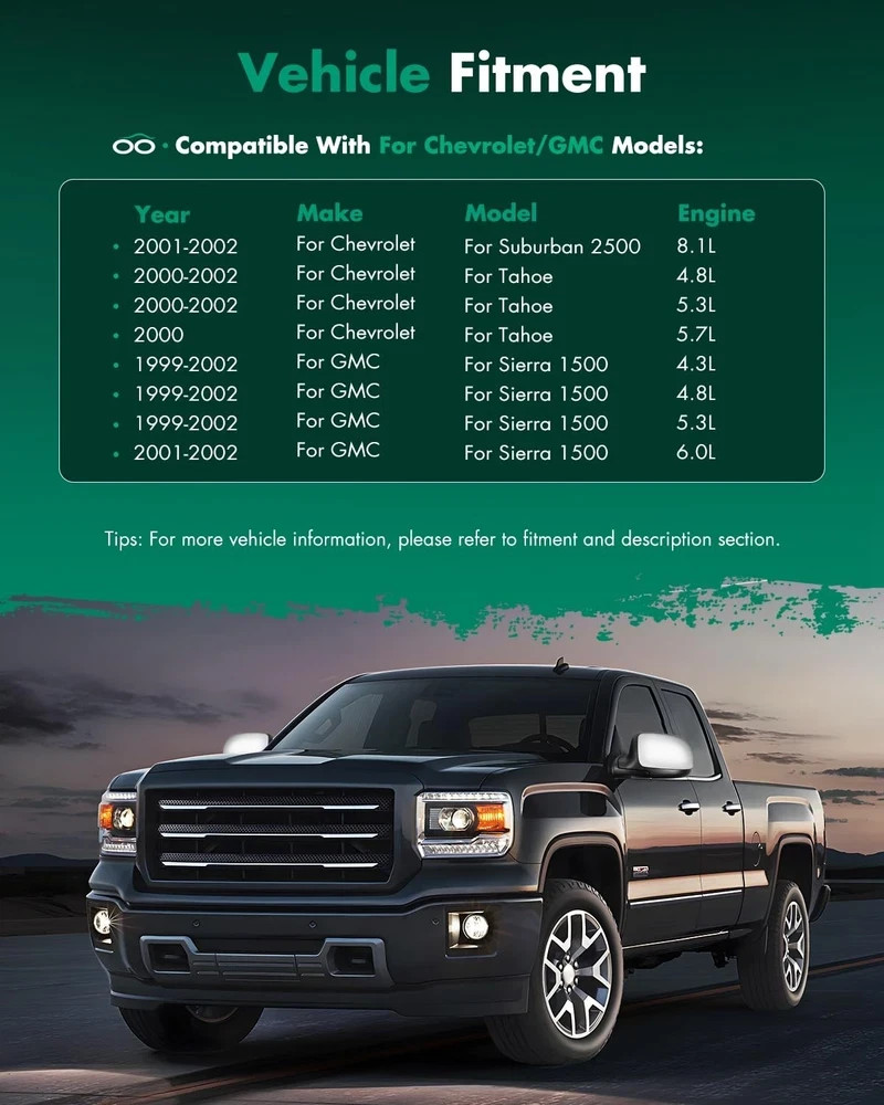 Chrome Power Heated Manual Folding Mirrors for 1999-2002 Sierra Yukon Silverado