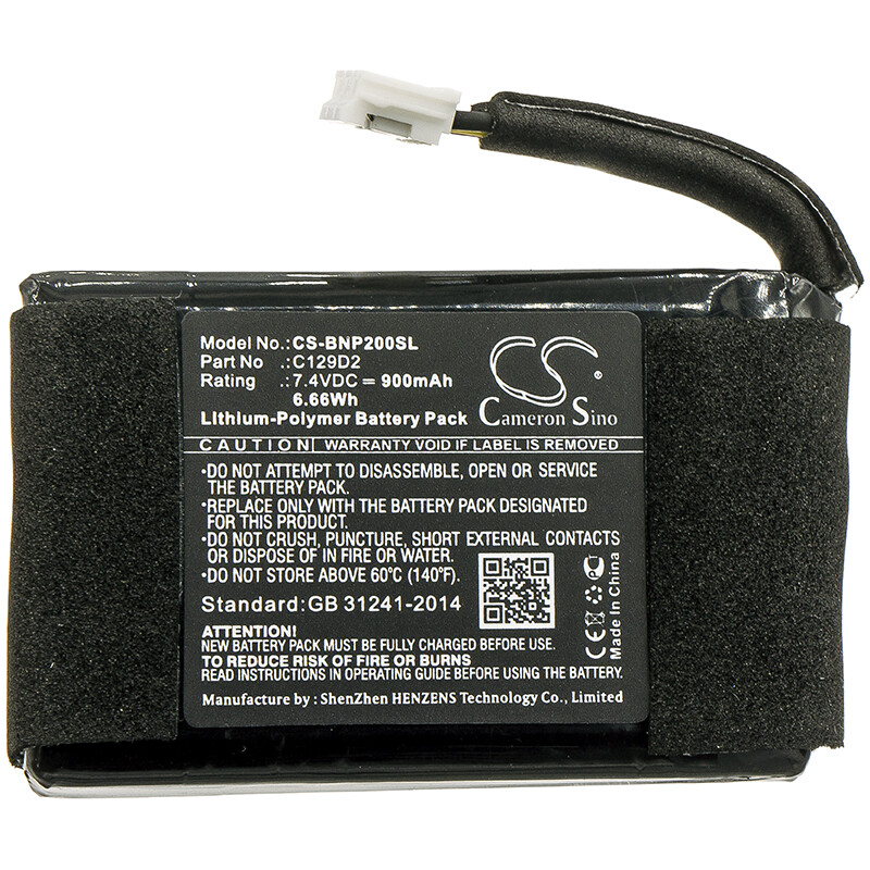 Battery for Bang & Olufsen BeoPlay P2;P/N: C129D2 900mAh 7.4V Li-Polymer