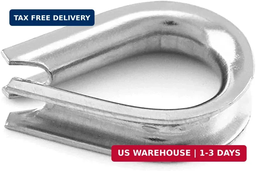 YAMASO 50pcs 1/8″ M3 Stainless Steel Thimble for Diameter Wire Rope Cable Thimbl
