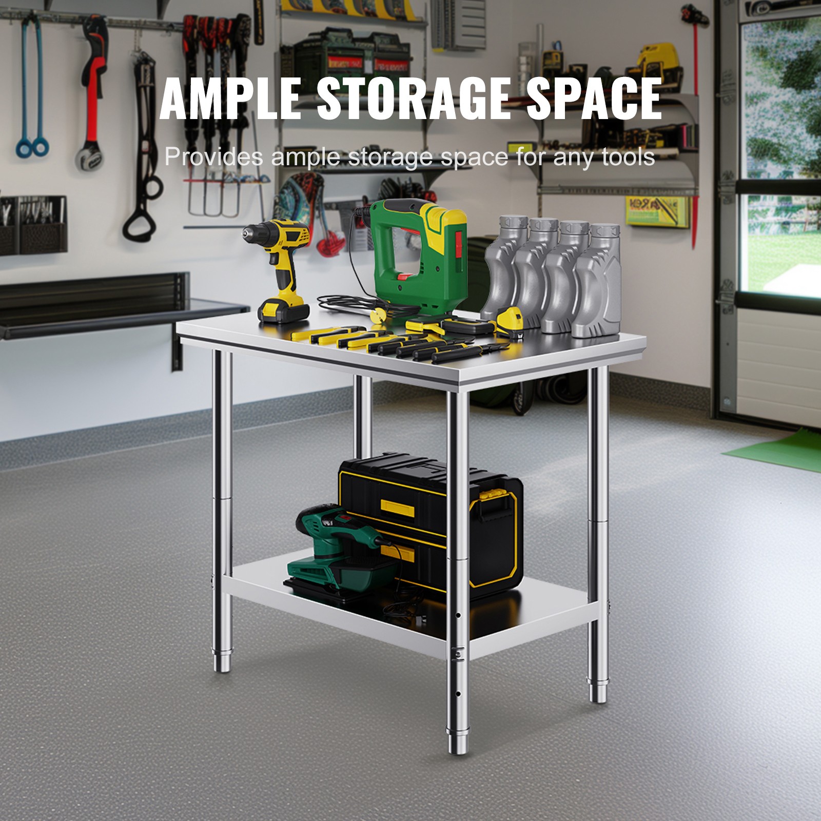 Uimoso Stainless Steel Commercial Prep Table for Kitchen, 90x60x80 cm