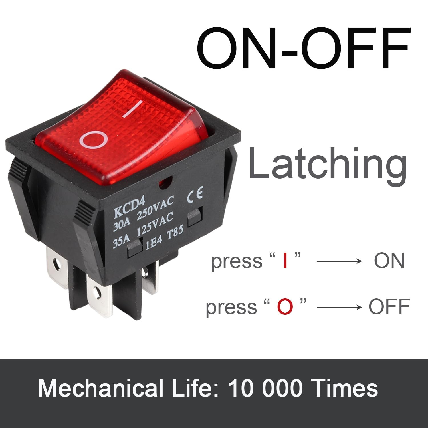 35A Large Current Power Switch 125V/250V AC on off Boat Rocker Toggle Switch