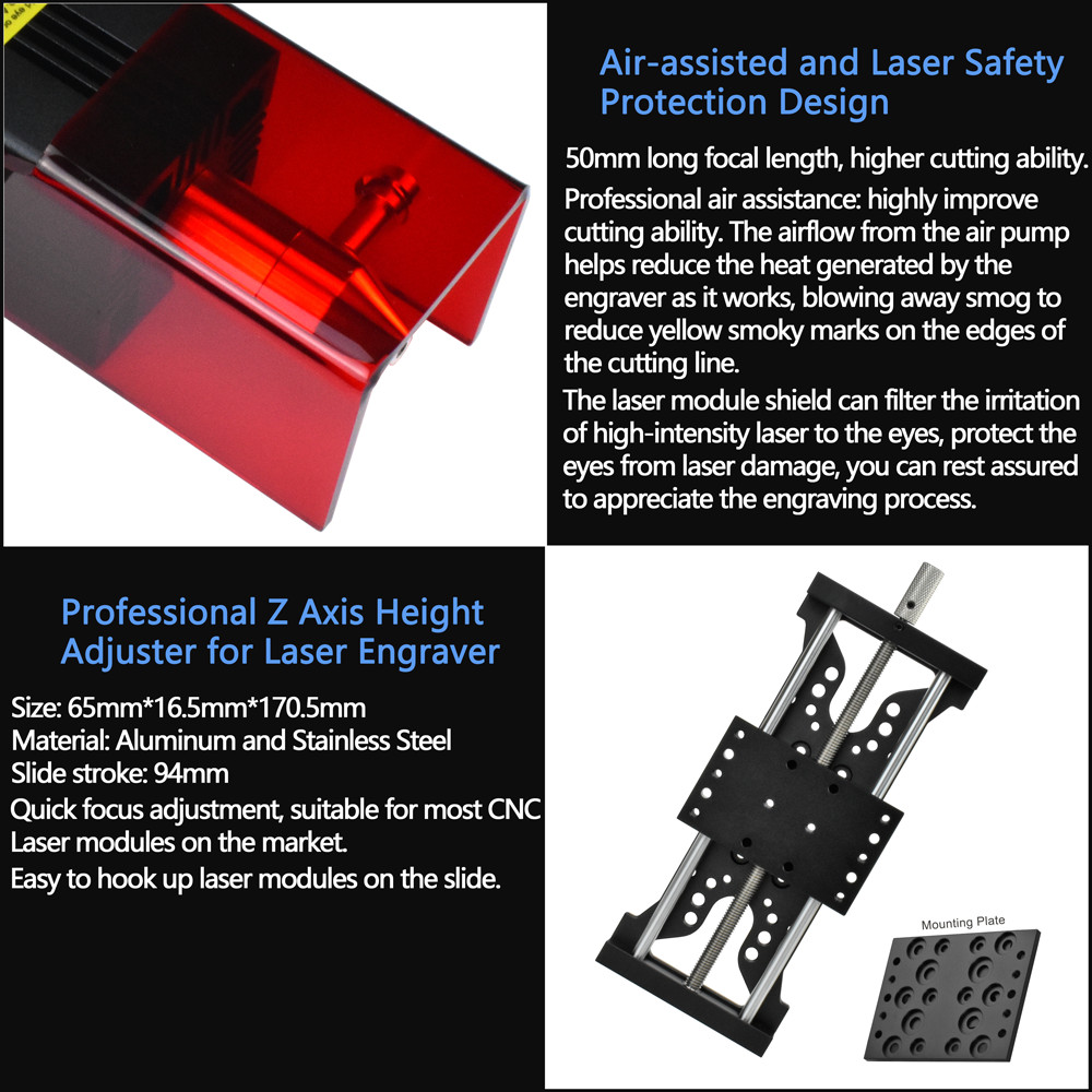 80W CNC Laser Engraver Cutting Machine Full Metal Large Frame Wood Router Tools