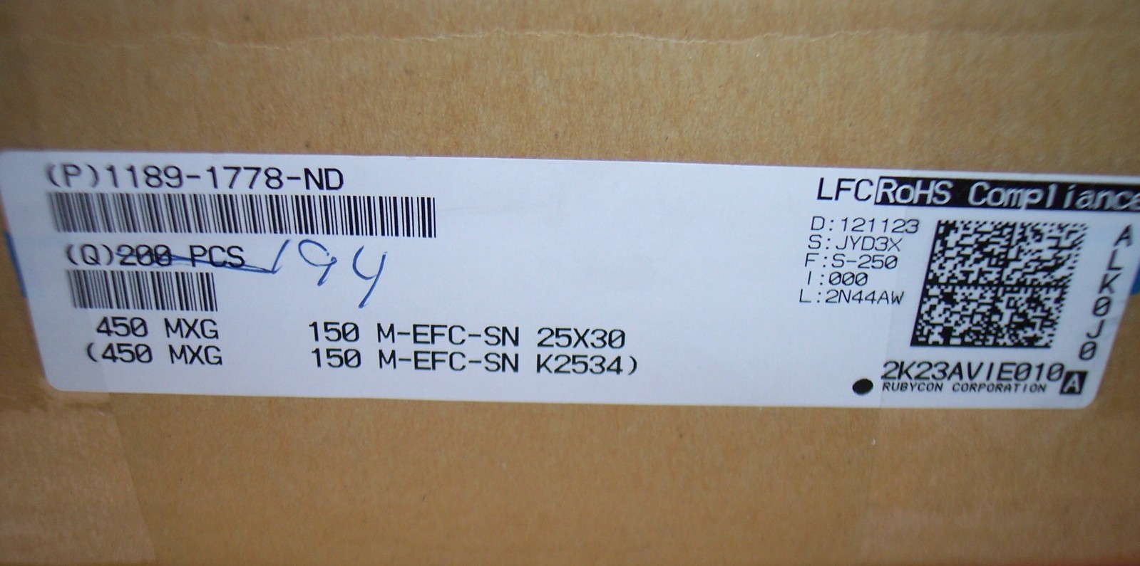 QTY (5) 150uf 450V 105′ SNAP-IN ALUMINUM ELECTROLYTIC 450MXG150MEFC RUBYCON ROHS