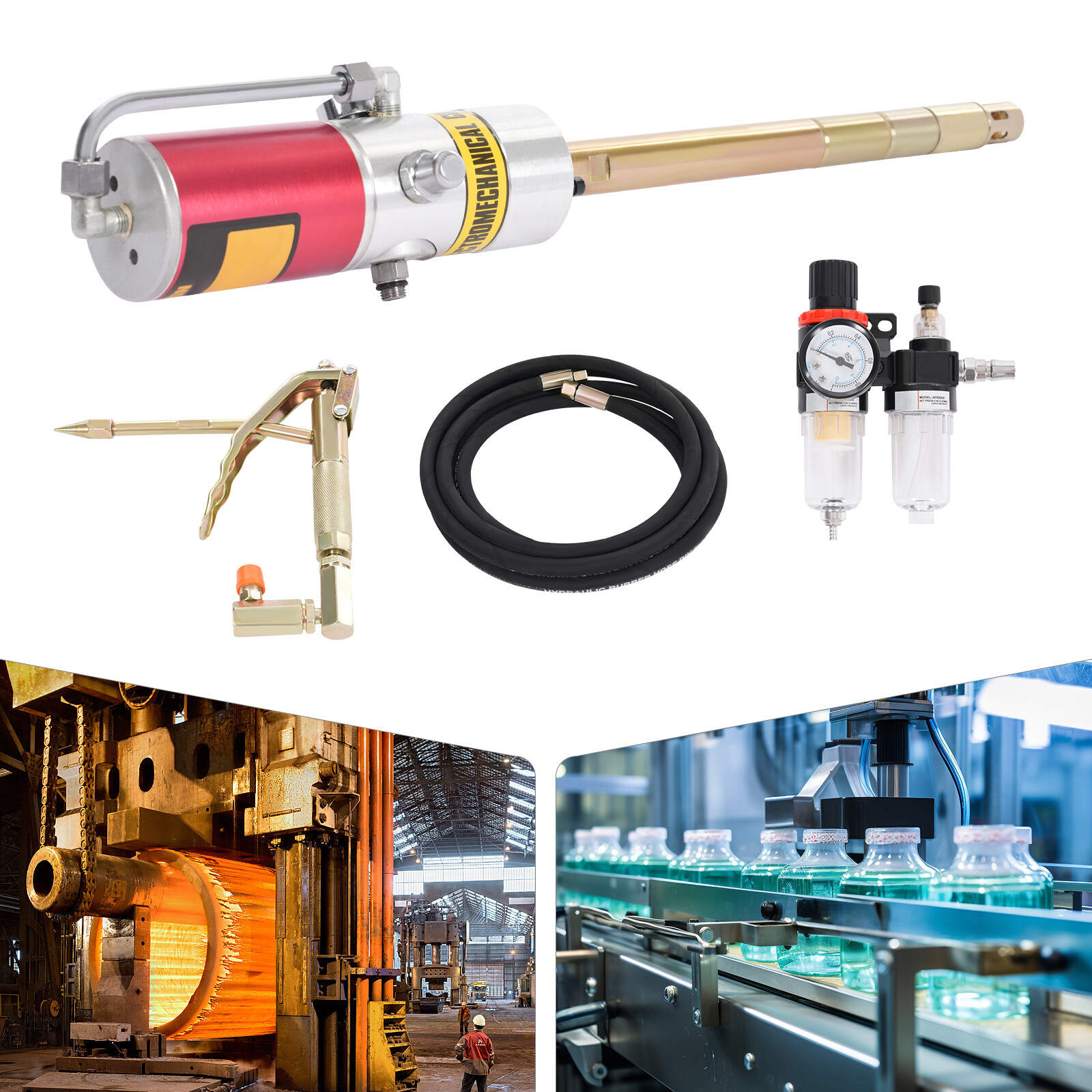 Air Operated Pneumatic Oil Transfer Pump Drum Pump Heavy Duty 35mm 30-40MPa 50:1
